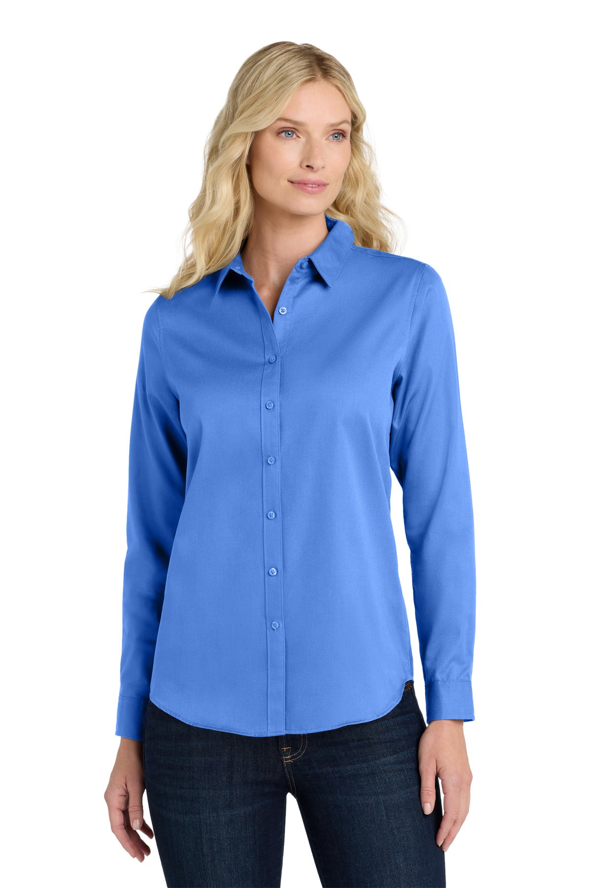 Port Authority Women's Long Sleeve SuperPro ReactTwill Shirt. LW808 - EMBROIDERED