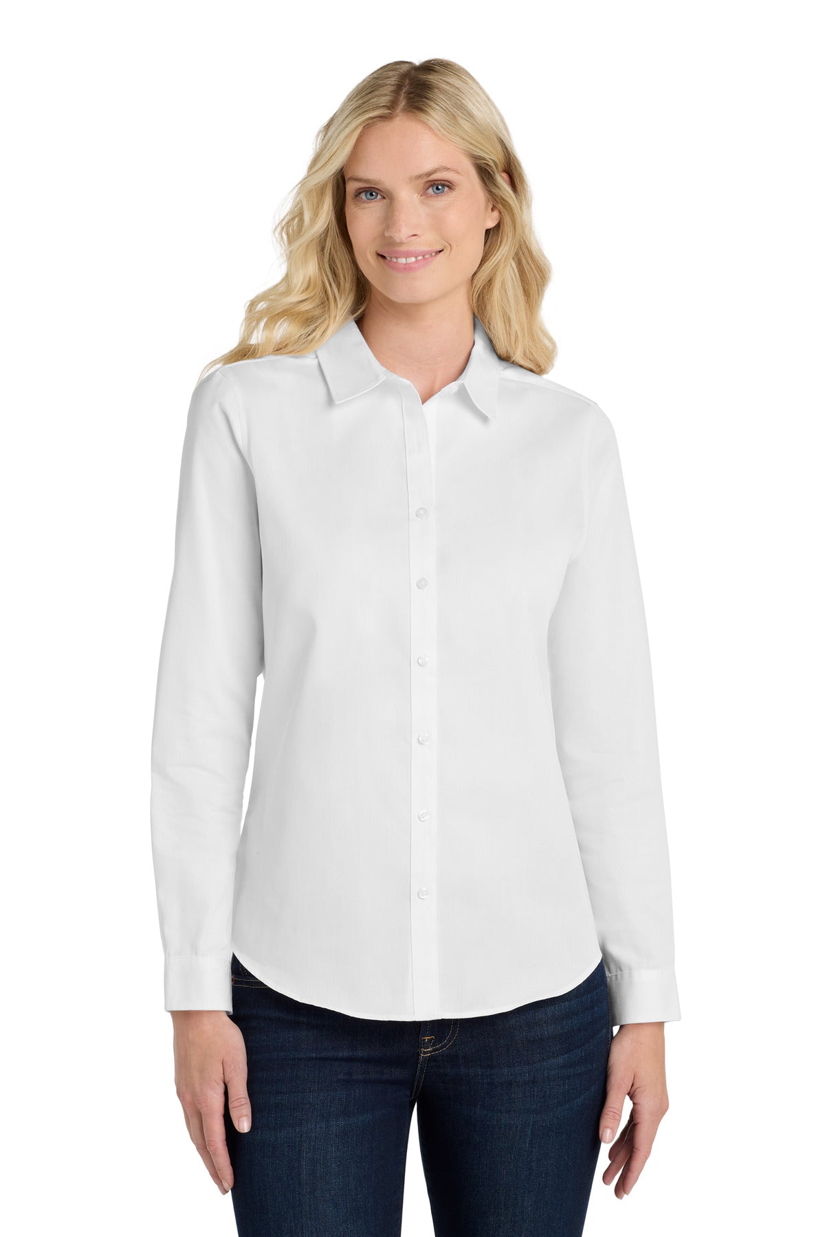 Port Authority Women's Long Sleeve SuperPro React‚Twill Shirt. LW808 - EMBROIDERED