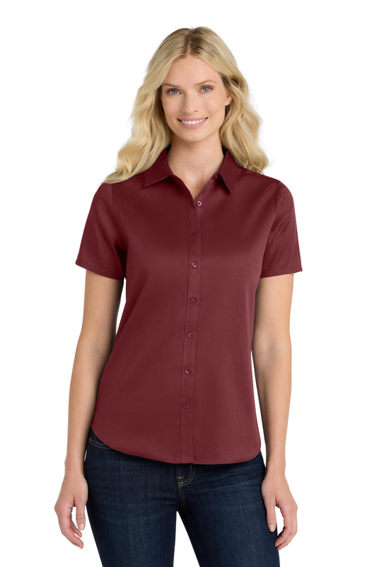 Port Authority Women's Short Sleeve SuperPro React‚Twill Shirt. LW809 - EMBROIDERED