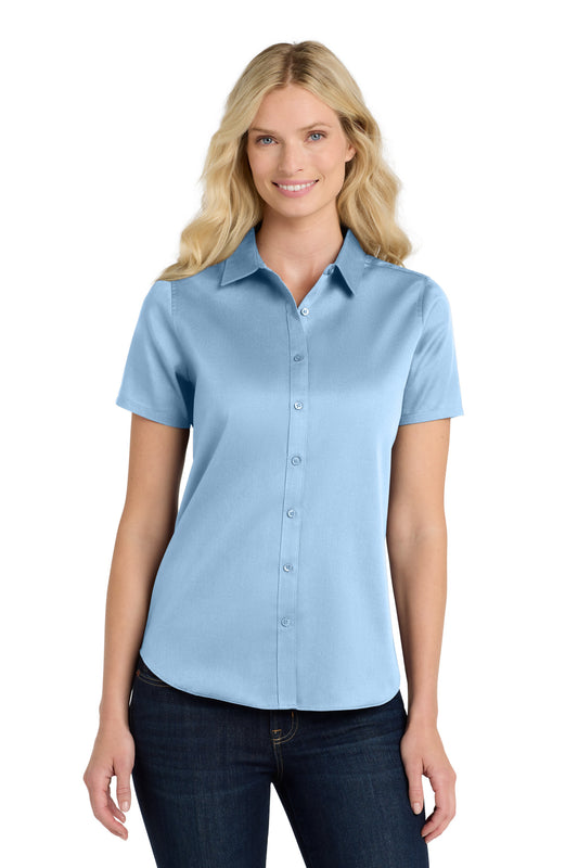 Port Authority Women's Short Sleeve SuperPro React‚Twill Shirt. LW809 - EMBROIDERED
