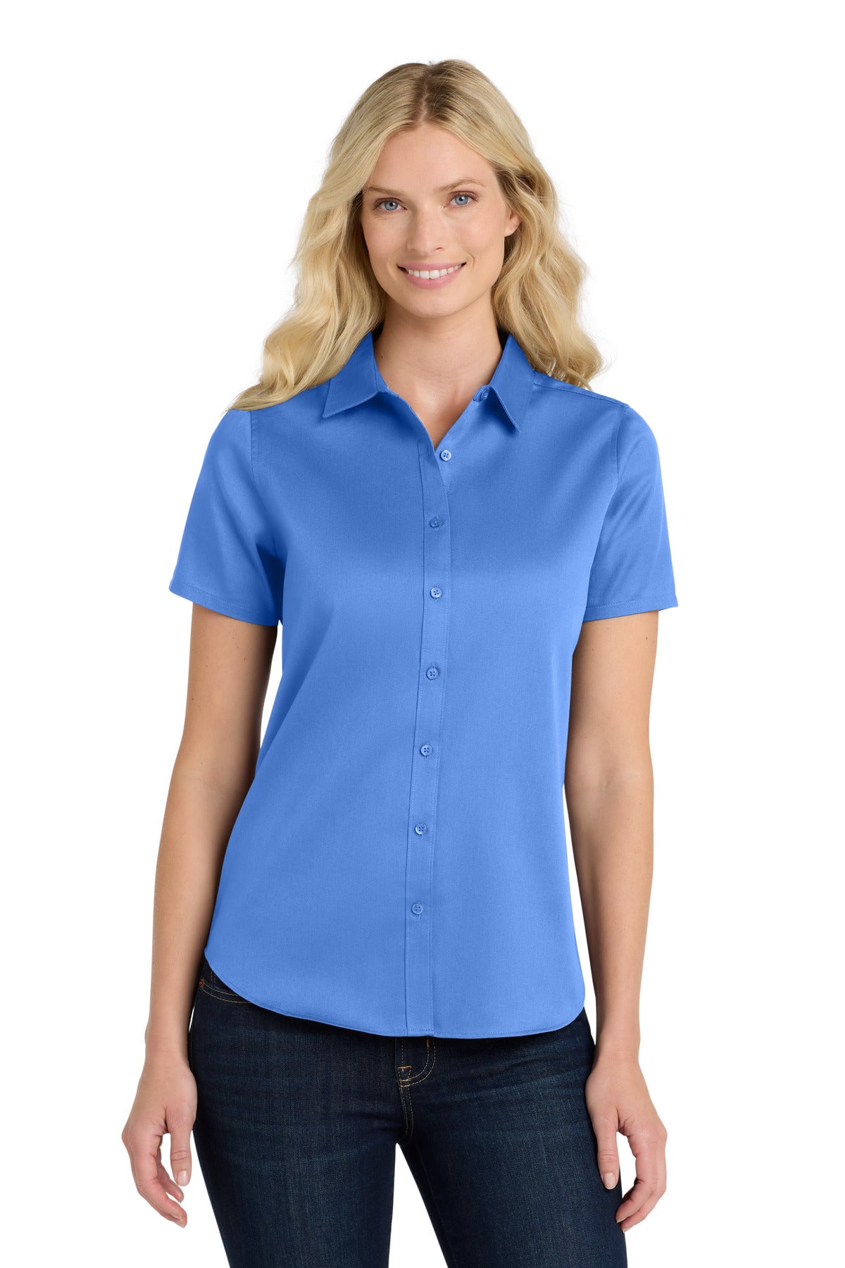 Port Authority Women's Short Sleeve SuperPro React‚Twill Shirt. LW809 - EMBROIDERED