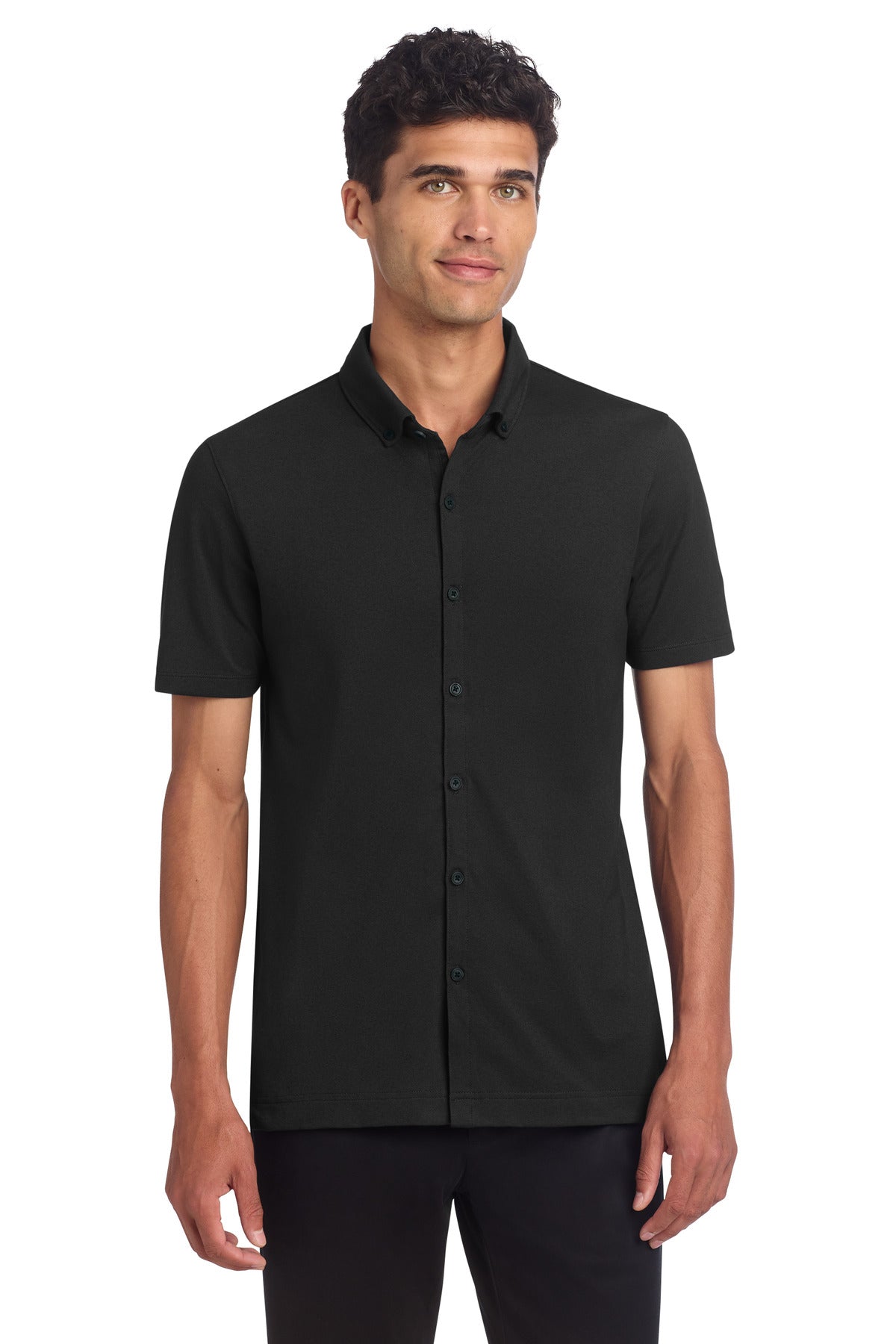 Mercer+Mettle Stretch Pique Full-Button Polo MM1006
