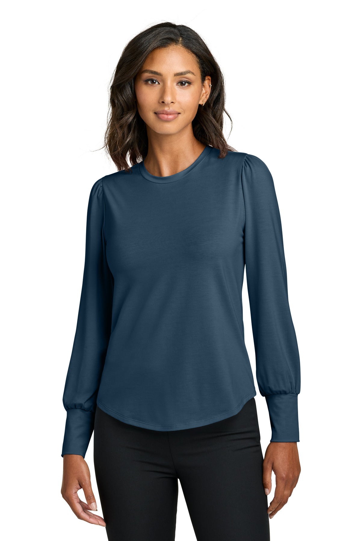 Mercer+Mettle Women's Stretch Jersey Long Sleeve Blouson Top MM1019