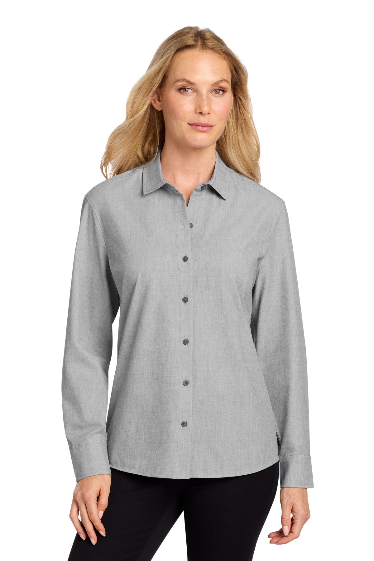 Mercer+Mettle Women's Long Sleeve Stretch Woven Shirt MM2001 - EMBROIDERED