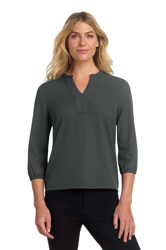 Mercer+Mettle Women's Stretch Crepe 3/4-Sleeve Blouse MM2011 - EMBROIDERED