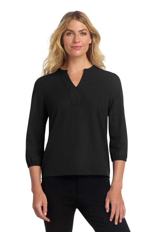Mercer+Mettle Women's Stretch Crepe 3/4-Sleeve Blouse MM2011 - EMBROIDERED