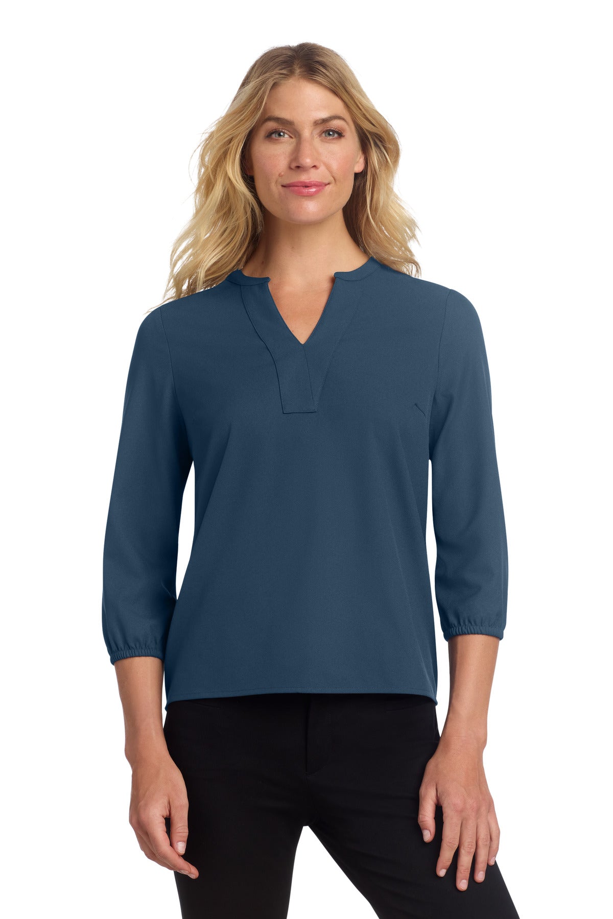 Mercer+Mettle Women's Stretch Crepe 3/4-Sleeve Blouse MM2011 - EMBROIDERED