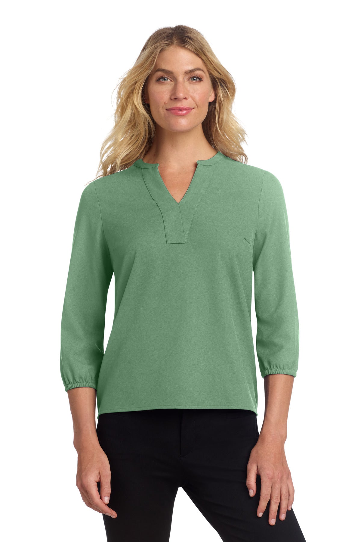 Mercer+Mettle Women's Stretch Crepe 3/4-Sleeve Blouse MM2011 - EMBROIDERED