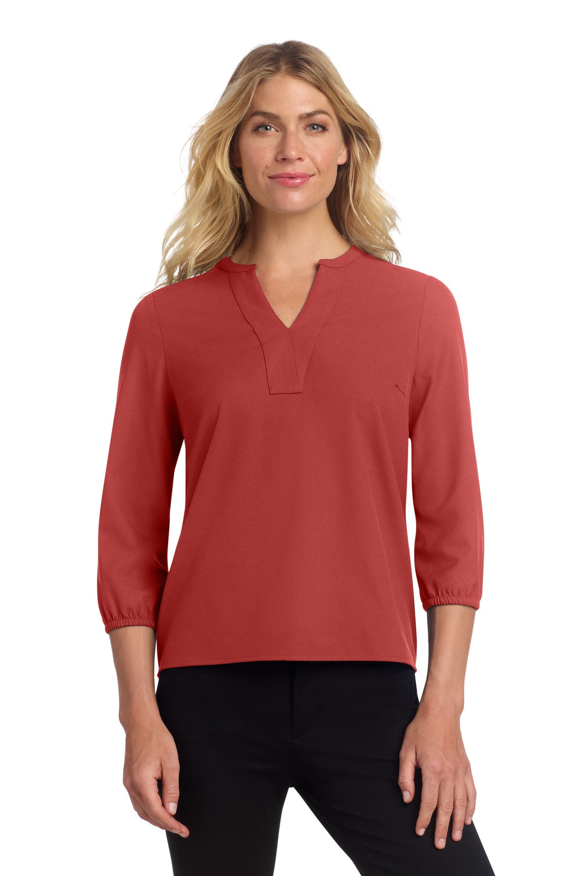 Mercer+Mettle Women's Stretch Crepe 3/4-Sleeve Blouse MM2011 - EMBROIDERED