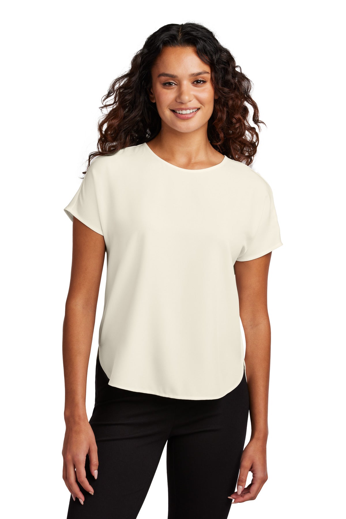 Mercer+Mettle Women's Stretch Crepe Crew MM2015 - EMBROIDERED