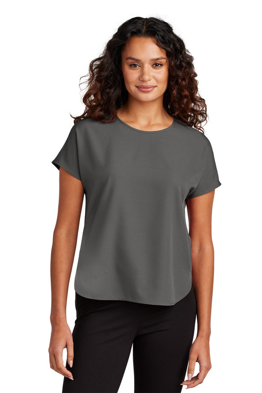 Mercer+Mettle Women's Stretch Crepe Crew MM2015 - EMBROIDERED