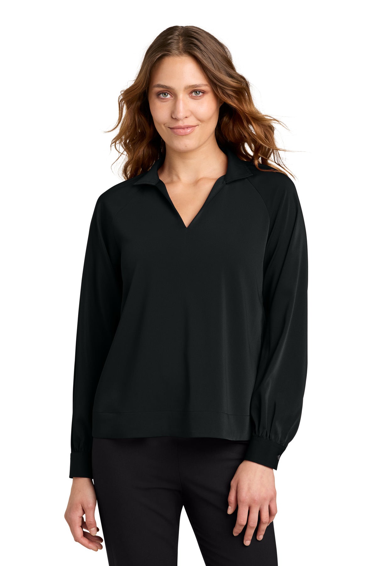 Mercer+Mettle Women's Long Sleeve Buttery Soft Popover Blouse MM2019 - EMBROIDERED