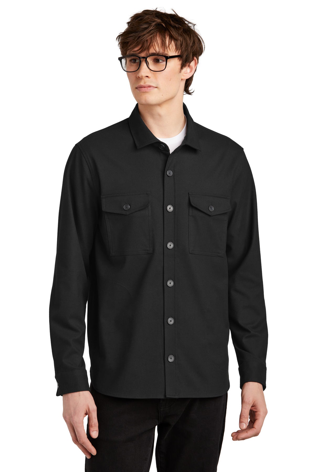 Mercer+Mettle Long Sleeve Twill Overshirt MM2020 - EMBROIDERED