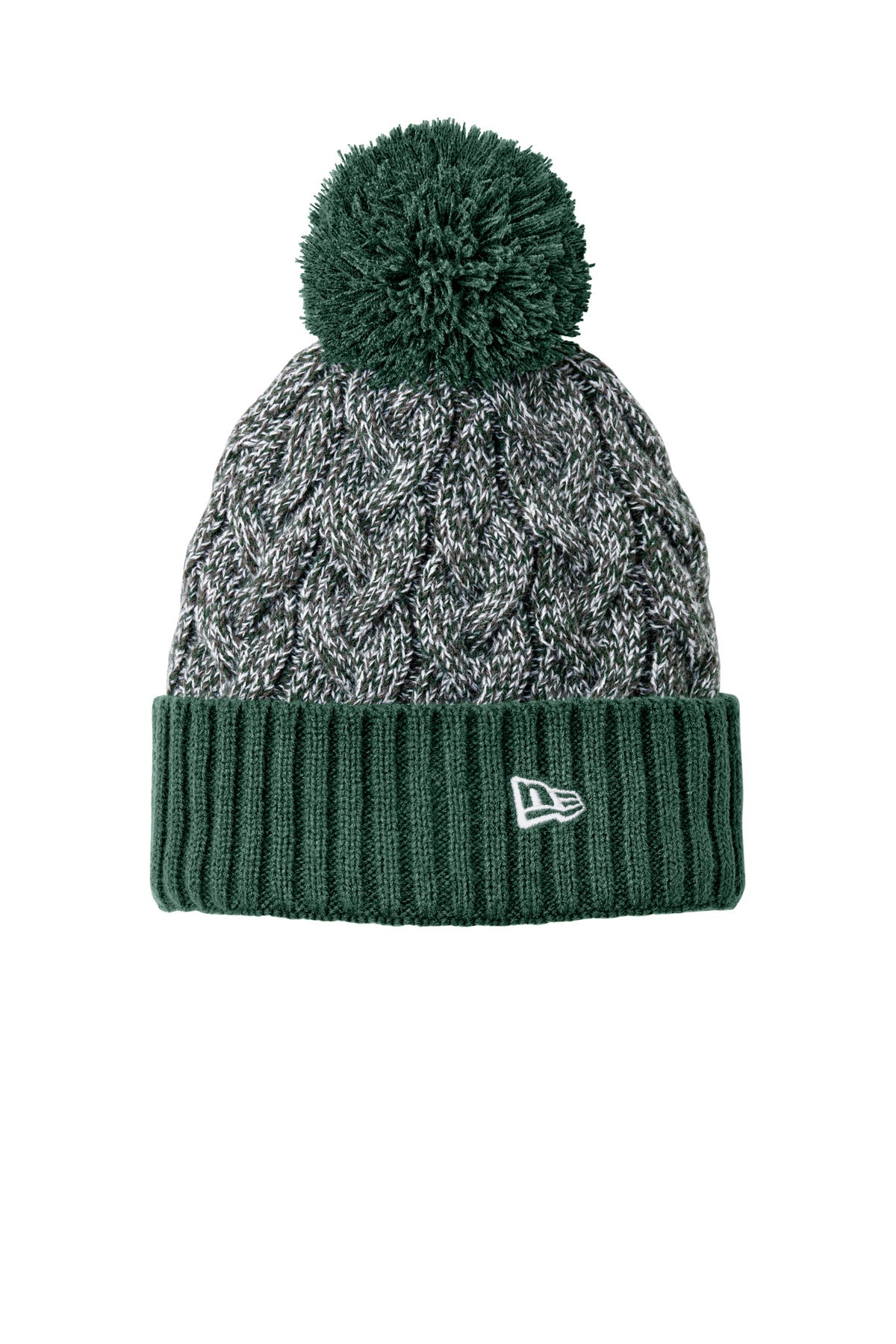 New Era Marled Knit Pom Beanie NE910 - EMBROIDERED