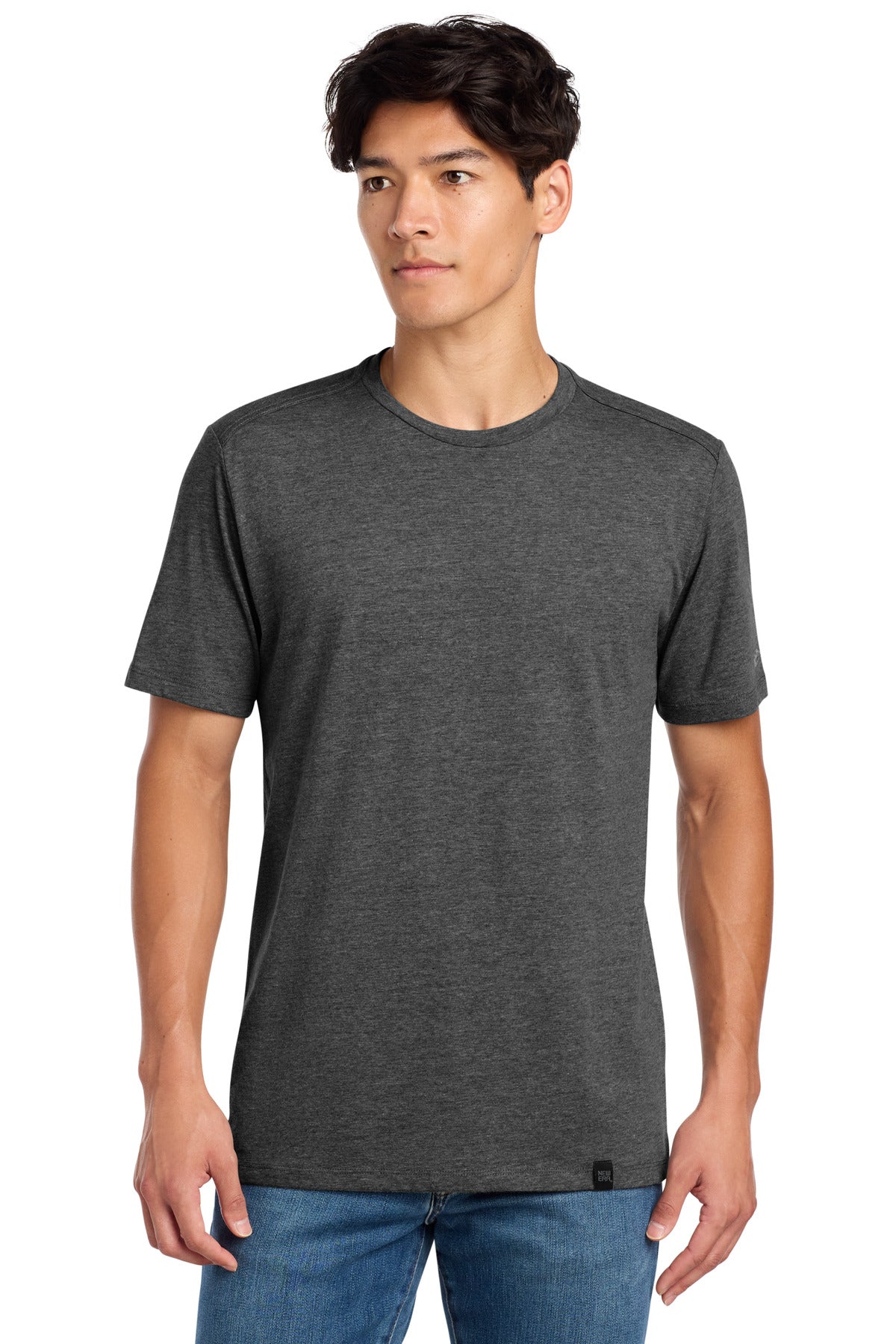 New Era  Heritage Blend Crew Tee. NEA100 - EMBROIDERED