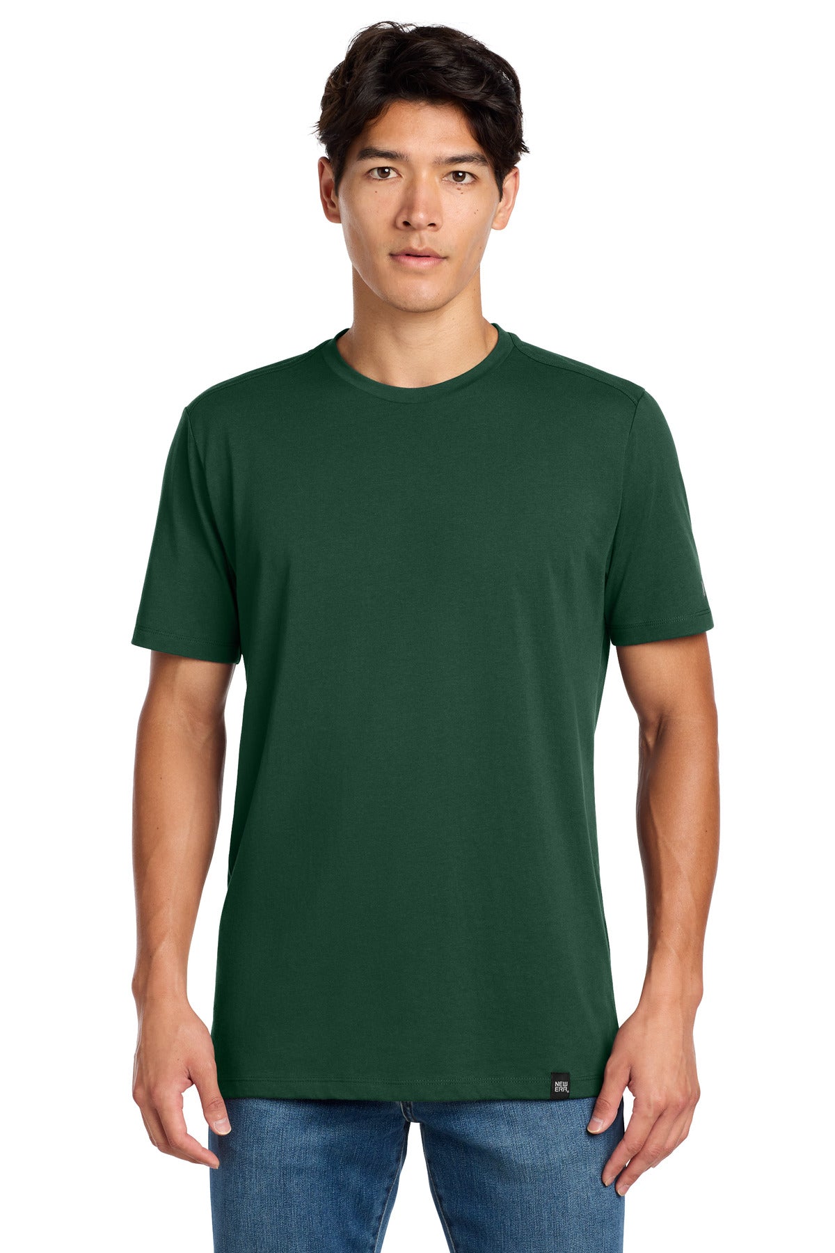 New Era  Heritage Blend Crew Tee. NEA100 - EMBROIDERED