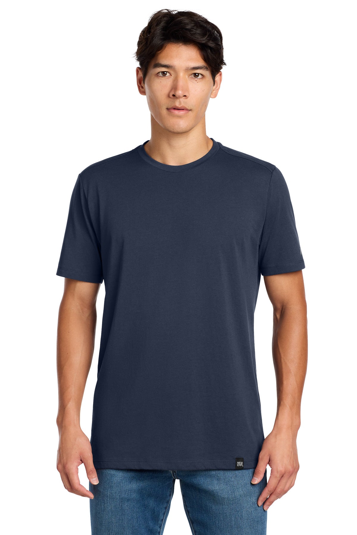 New Era  Heritage Blend Crew Tee. NEA100 - EMBROIDERED