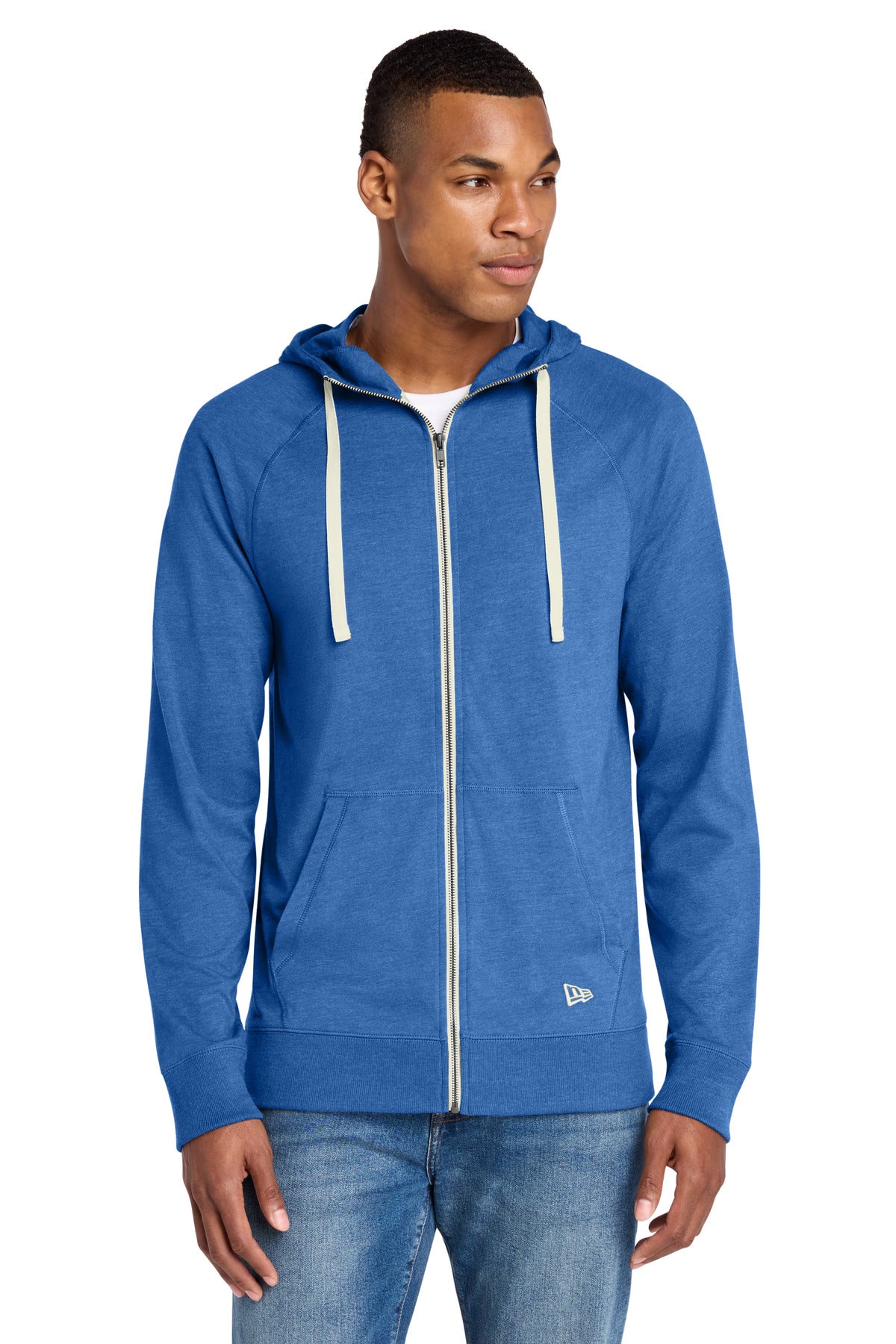 New Era  Sueded Cotton Blend Full-Zip Hoodie. NEA122 - EMBROIDERED
