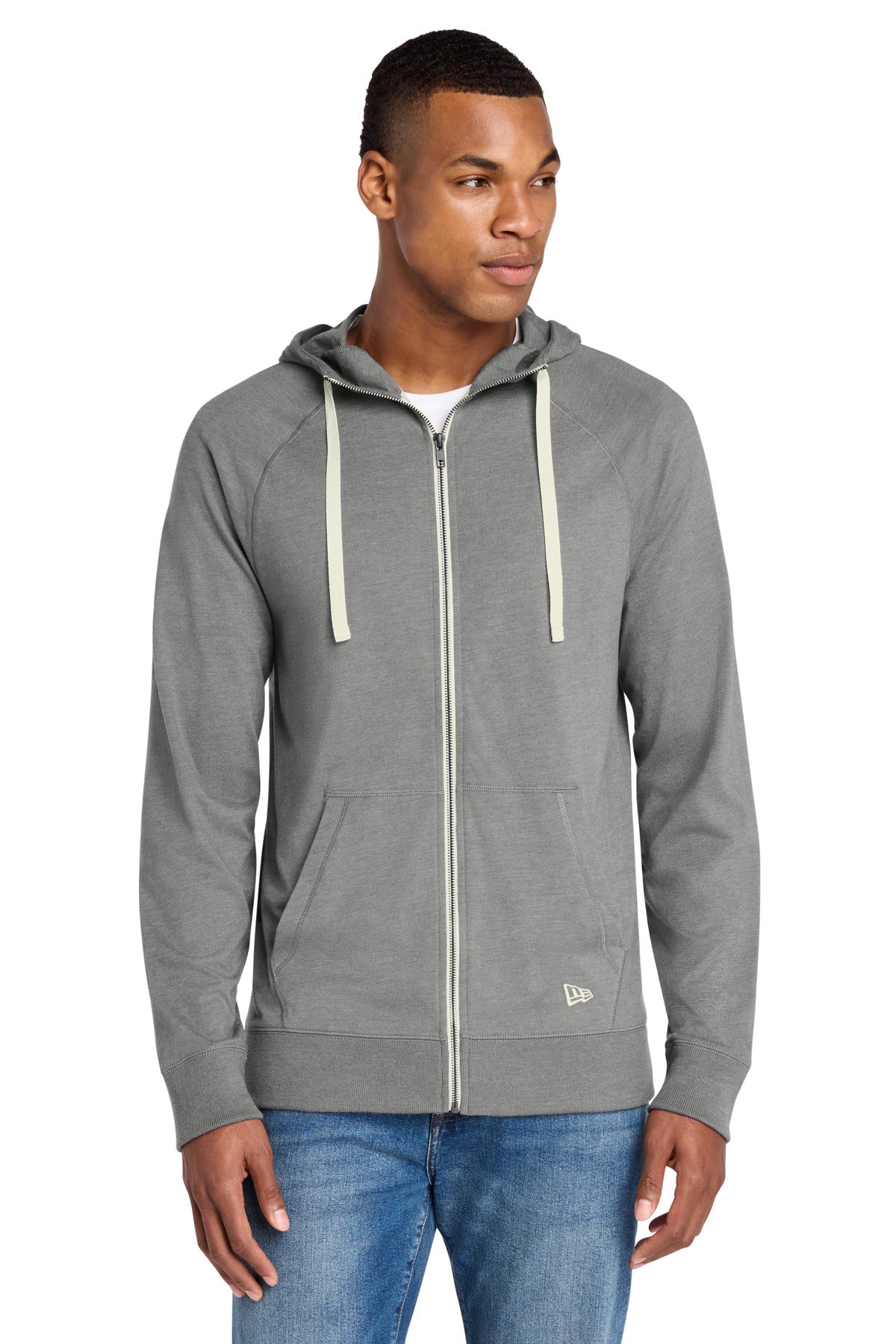 New Era  Sueded Cotton Blend Full-Zip Hoodie. NEA122 - EMBROIDERED