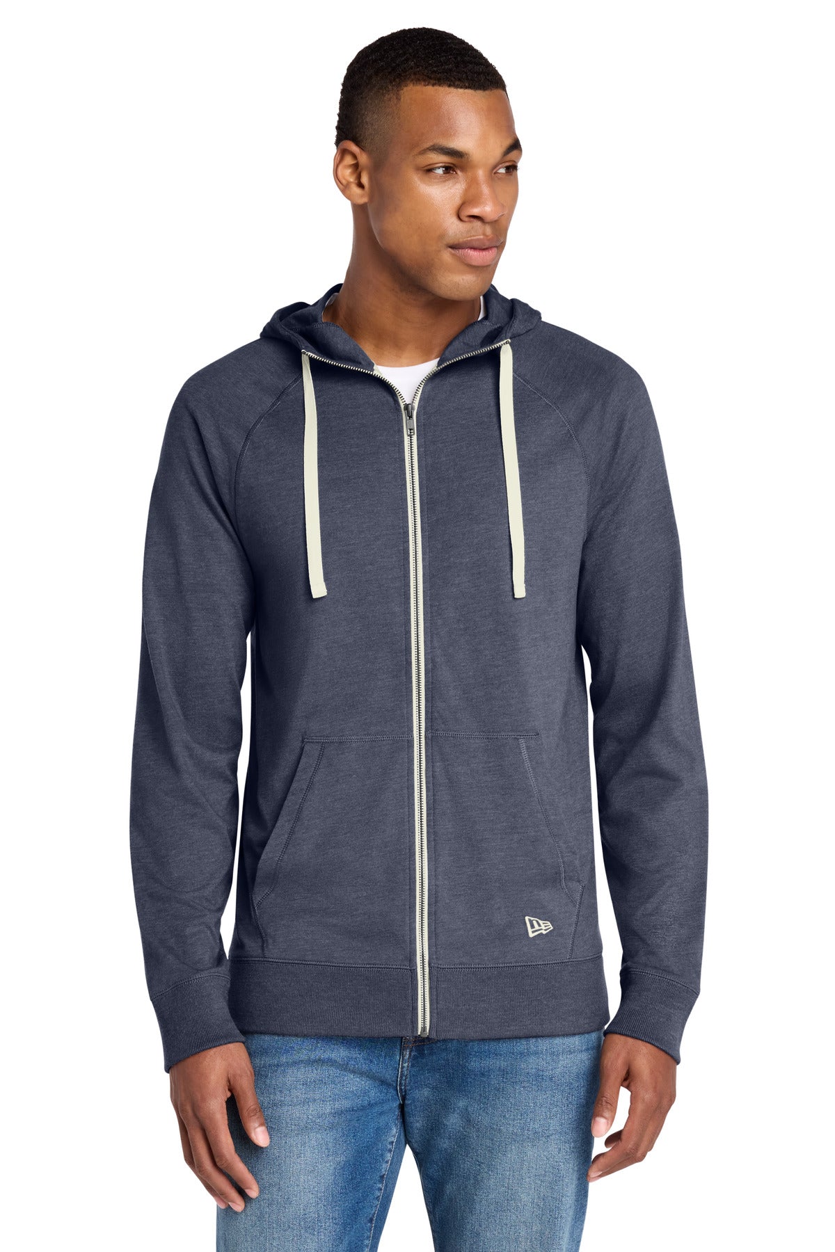 New Era  Sueded Cotton Blend Full-Zip Hoodie. NEA122 - EMBROIDERED