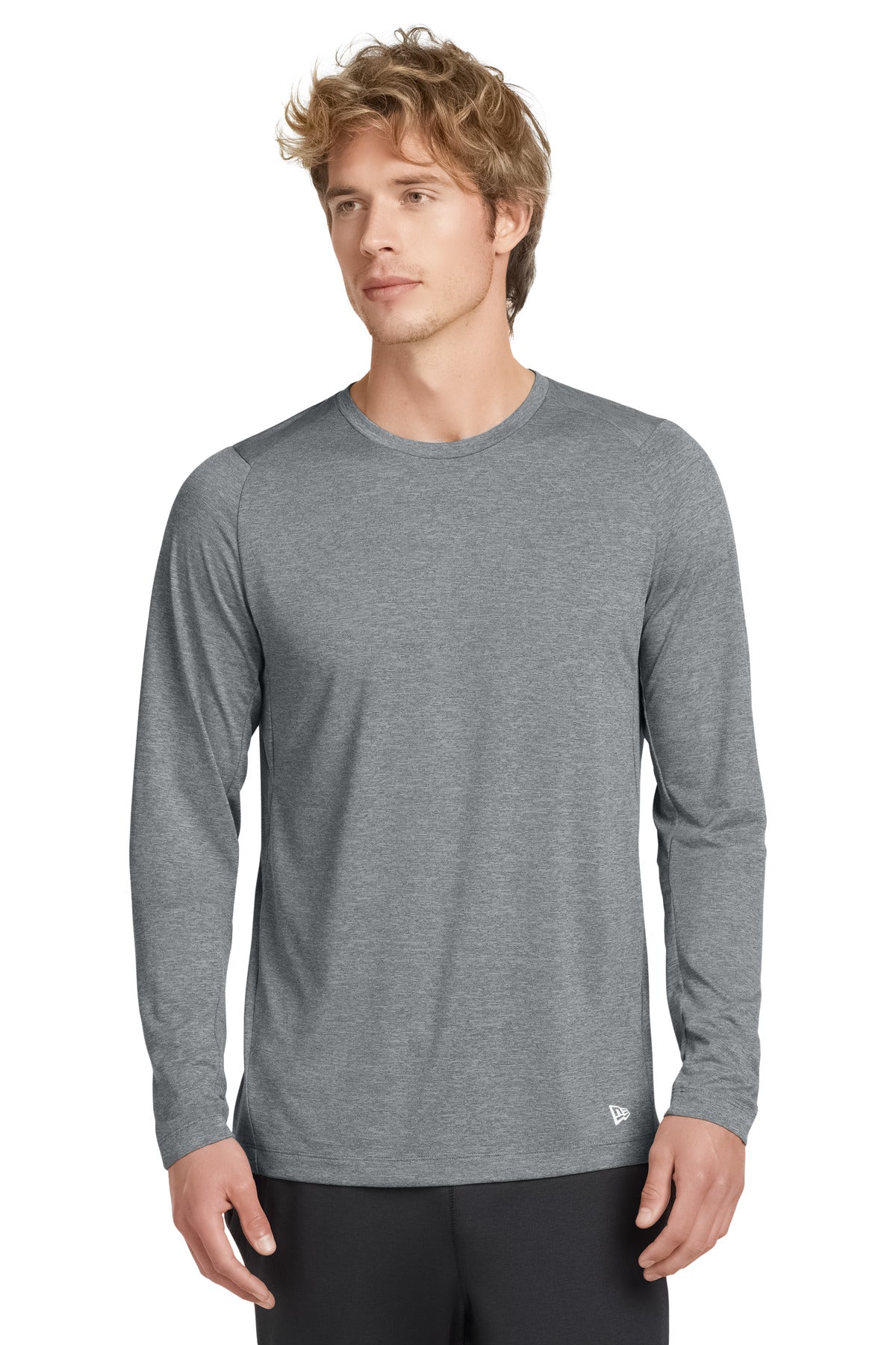 New Era  Series Performance Long Sleeve Crew Tee. NEA201 - EMBROIDERED