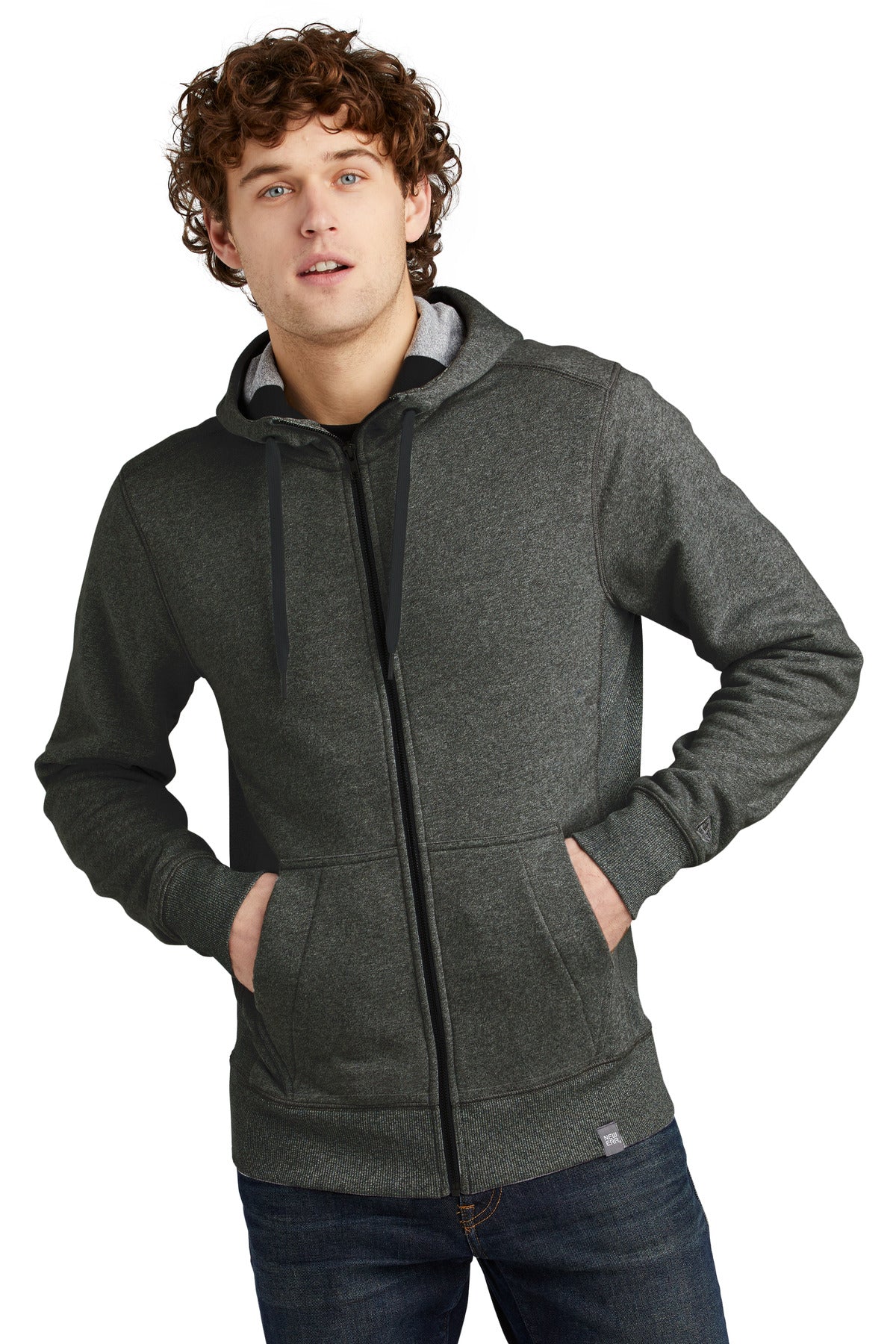 New Era  French Terry Full-Zip Hoodie. NEA502 - EMBROIDERED