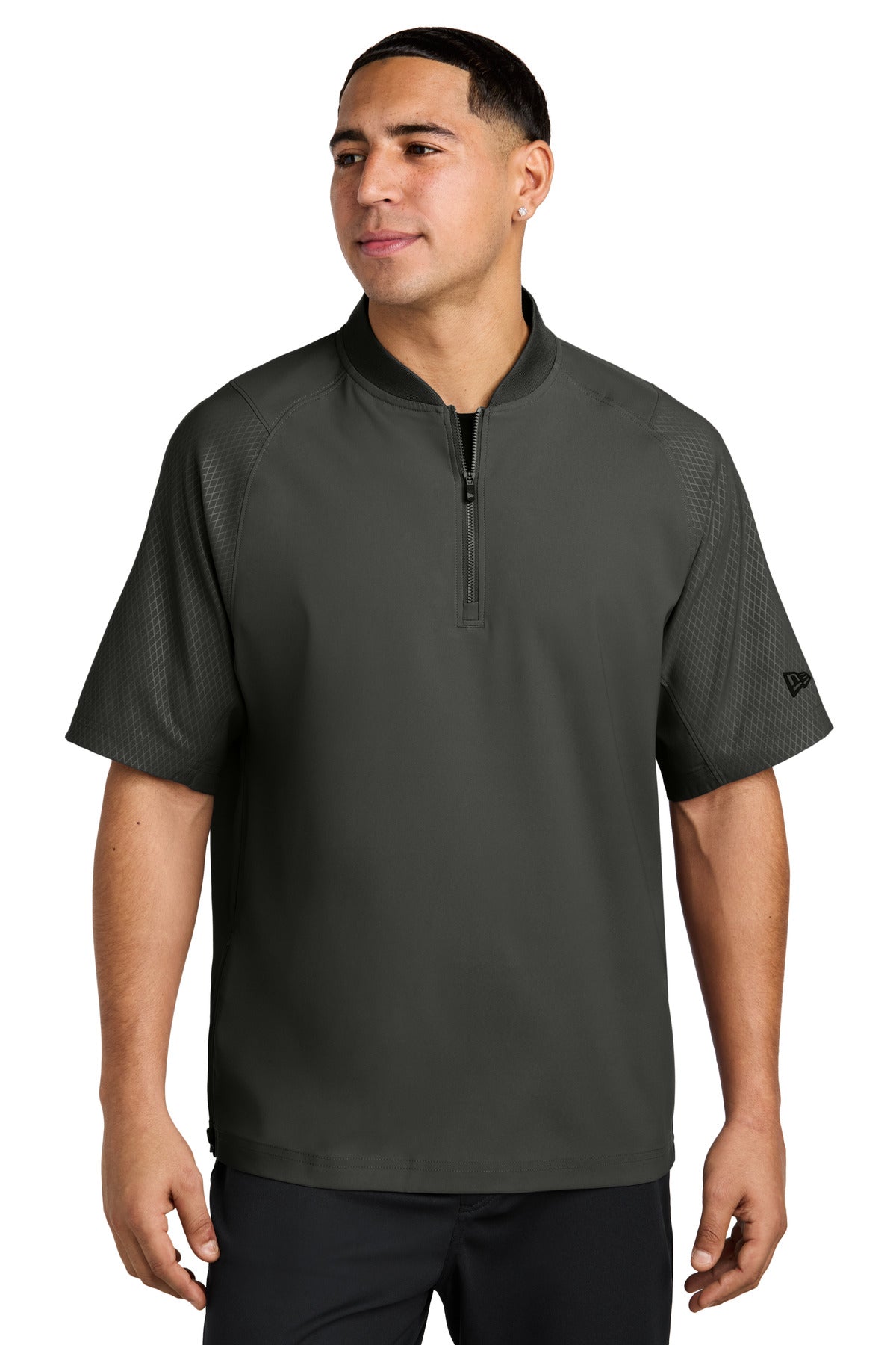 New Era  Cage Short Sleeve 1/4-Zip Jacket. NEA600 - EMBROIDERED