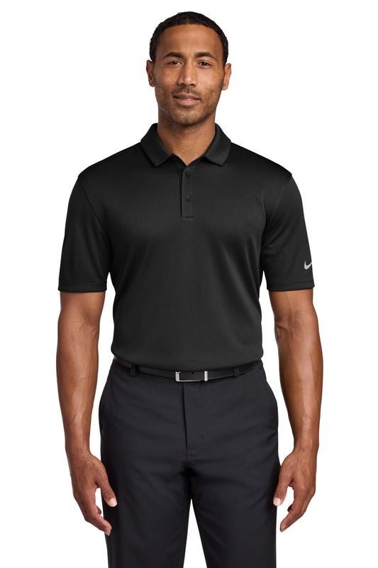 Nike Dri-FIT Hex Textured Polo. NKAH6266 - EMBROIDERED
