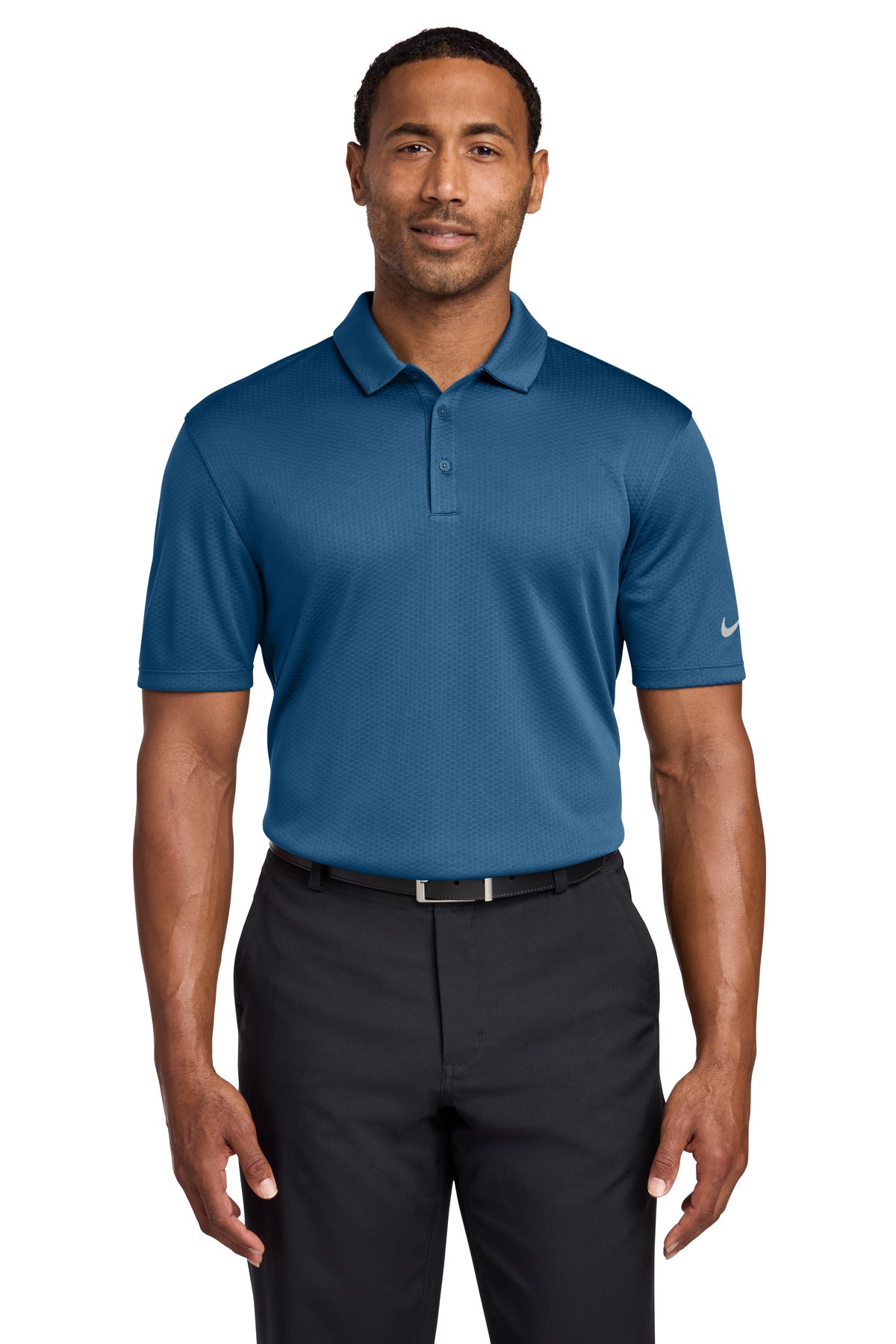 Nike Dri-FIT Hex Textured Polo. NKAH6266 - EMBROIDERED
