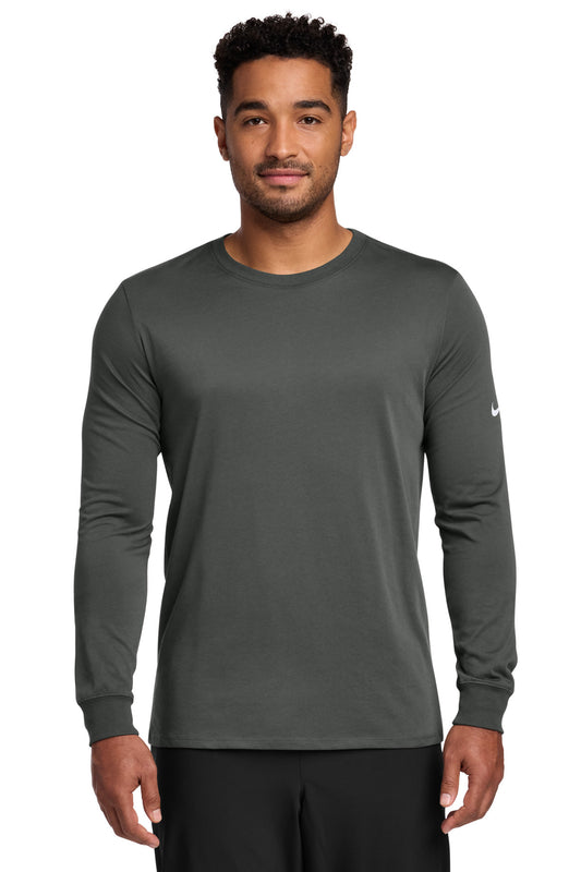 Nike Dri-FIT Cotton/Poly Long Sleeve Tee. NKBQ5230 - EMBROIDERED