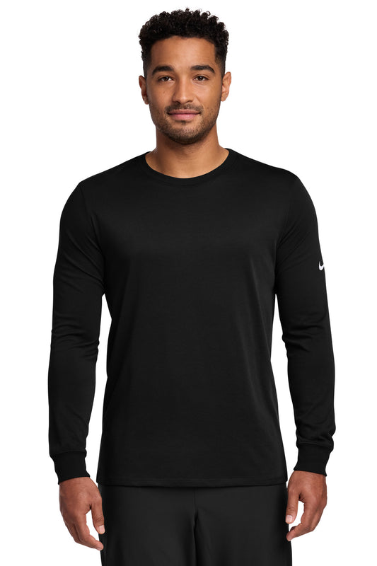 Nike Dri-FIT Cotton/Poly Long Sleeve Tee. NKBQ5230 - EMBROIDERED