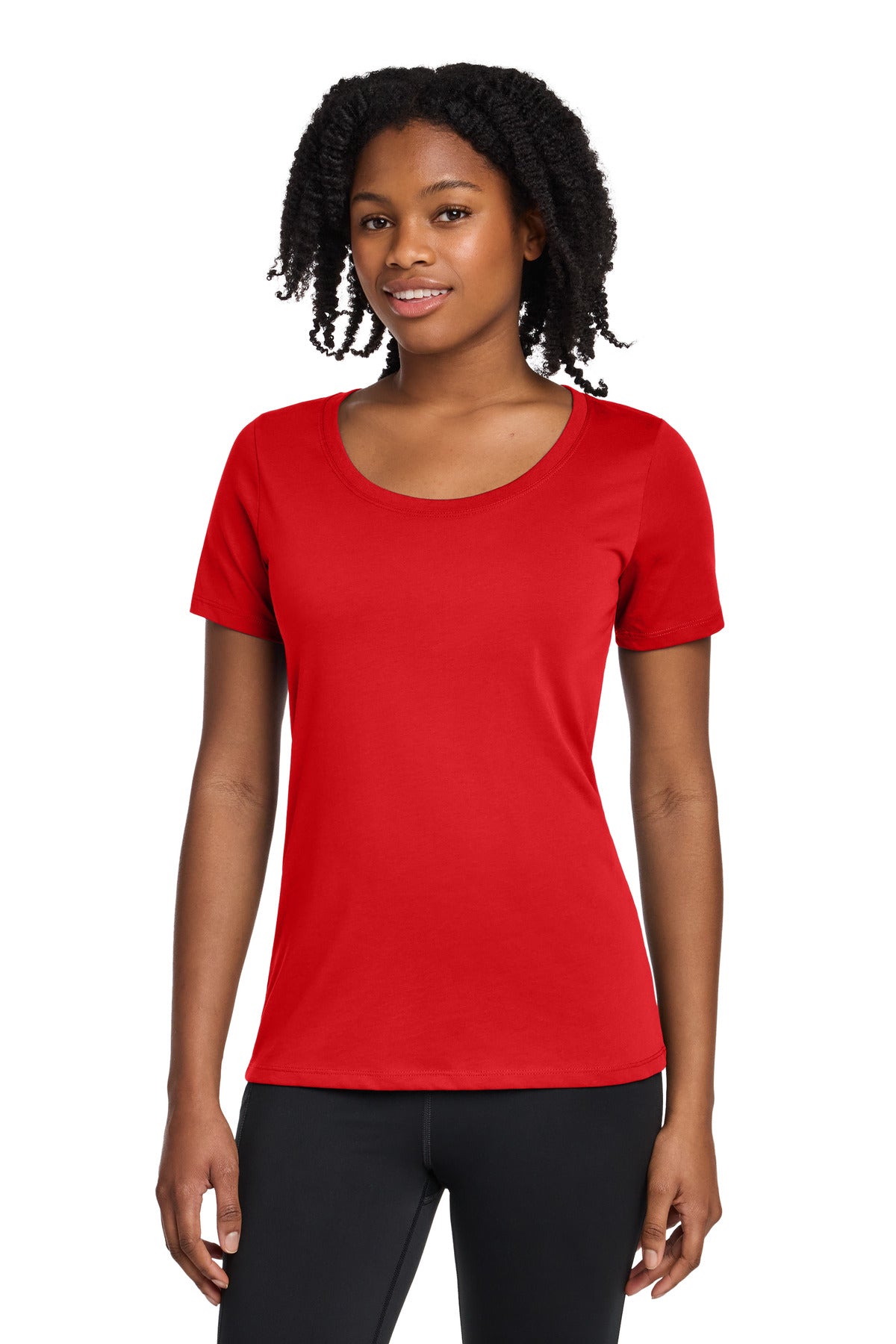 Nike Women's Dri-FIT Cotton/Poly Scoop Neck Tee. NKBQ5234 - EMBROIDERED