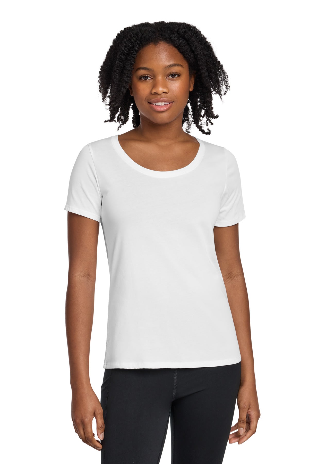 Nike Women's Dri-FIT Cotton/Poly Scoop Neck Tee. NKBQ5234 - EMBROIDERED