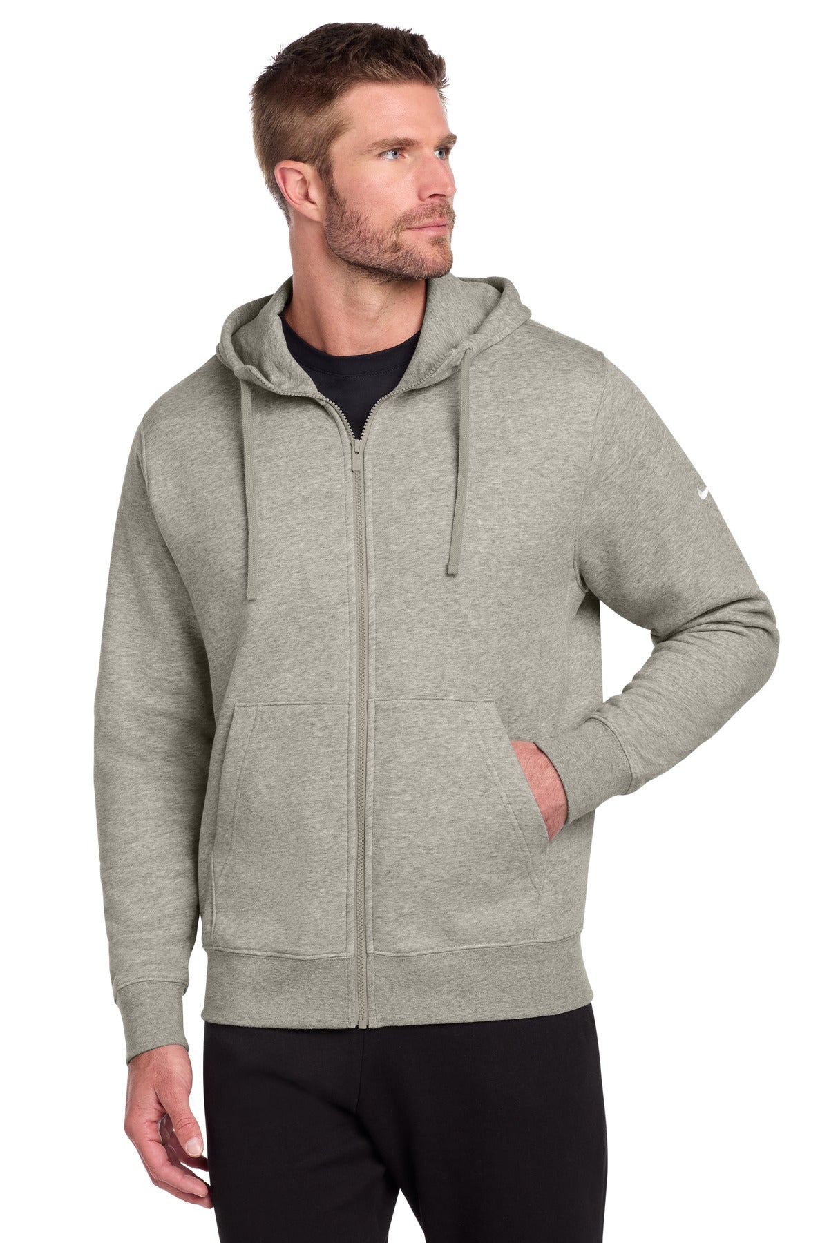Nike Club Fleece Sleeve Swoosh Full-Zip Hoodie NKDR1513 - EMBROIDERED