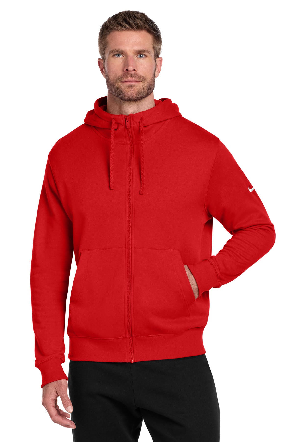 Nike Club Fleece Sleeve Swoosh Full-Zip Hoodie NKDR1513 - EMBROIDERED