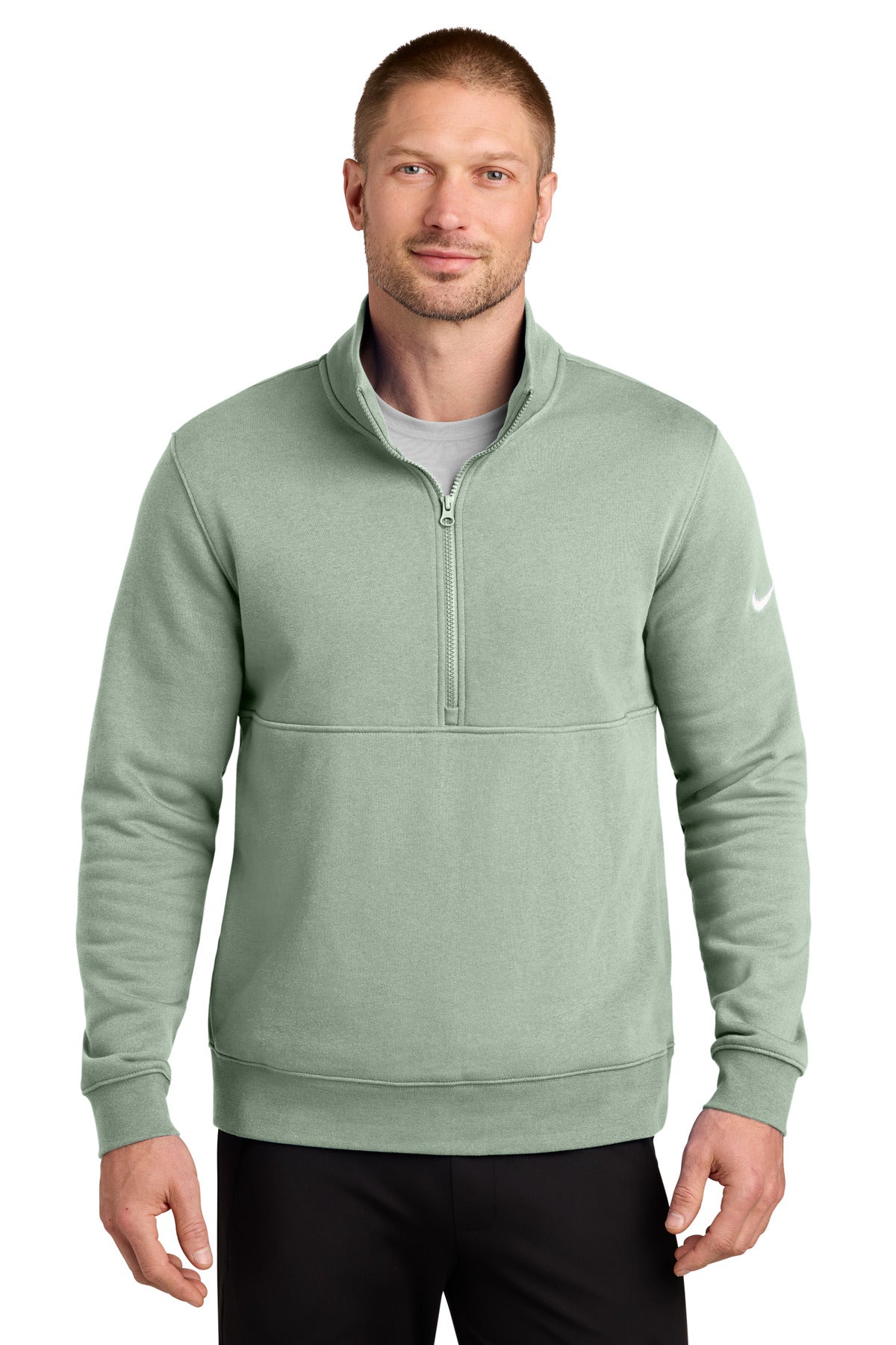 Nike Club Fleece Sleeve Swoosh 1/2-Zip NKDX6718 - EMBROIDERED