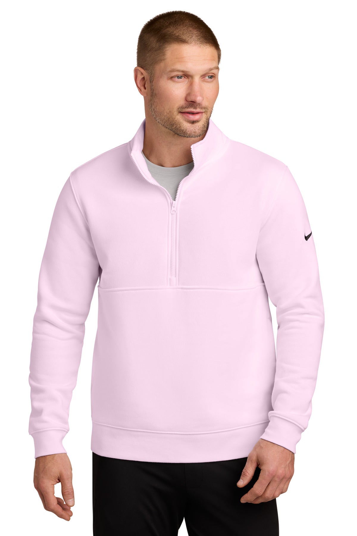 Nike Club Fleece Sleeve Swoosh 1/2-Zip NKDX6718 - EMBROIDERED