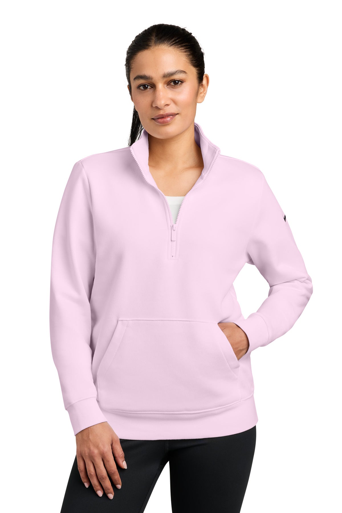 Nike Women's Club Fleece Sleeve Swoosh 1/2-Zip NKDX6720 - EMBROIDERED