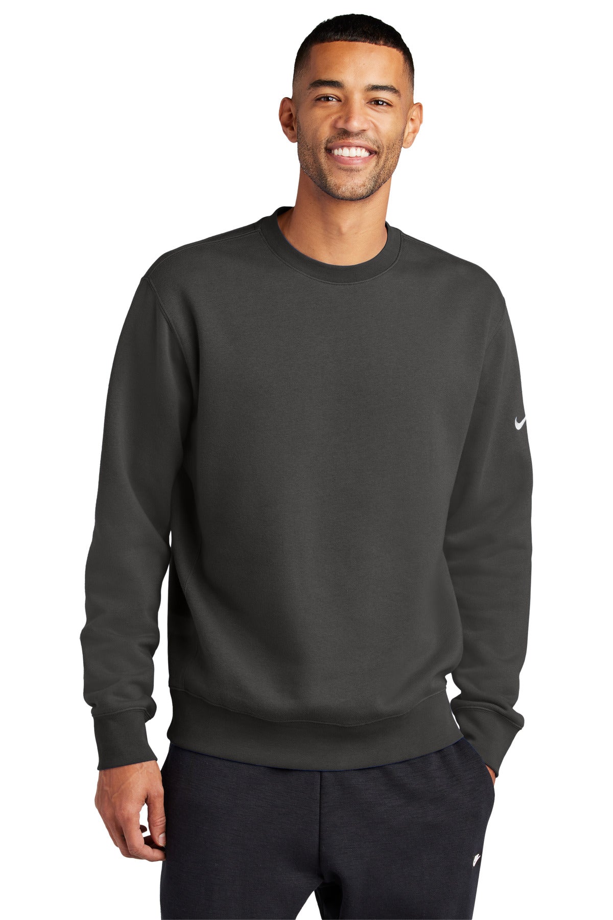 Nike Club Fleece Sleeve Swoosh Crew NKFD9863 - EMBROIDERED