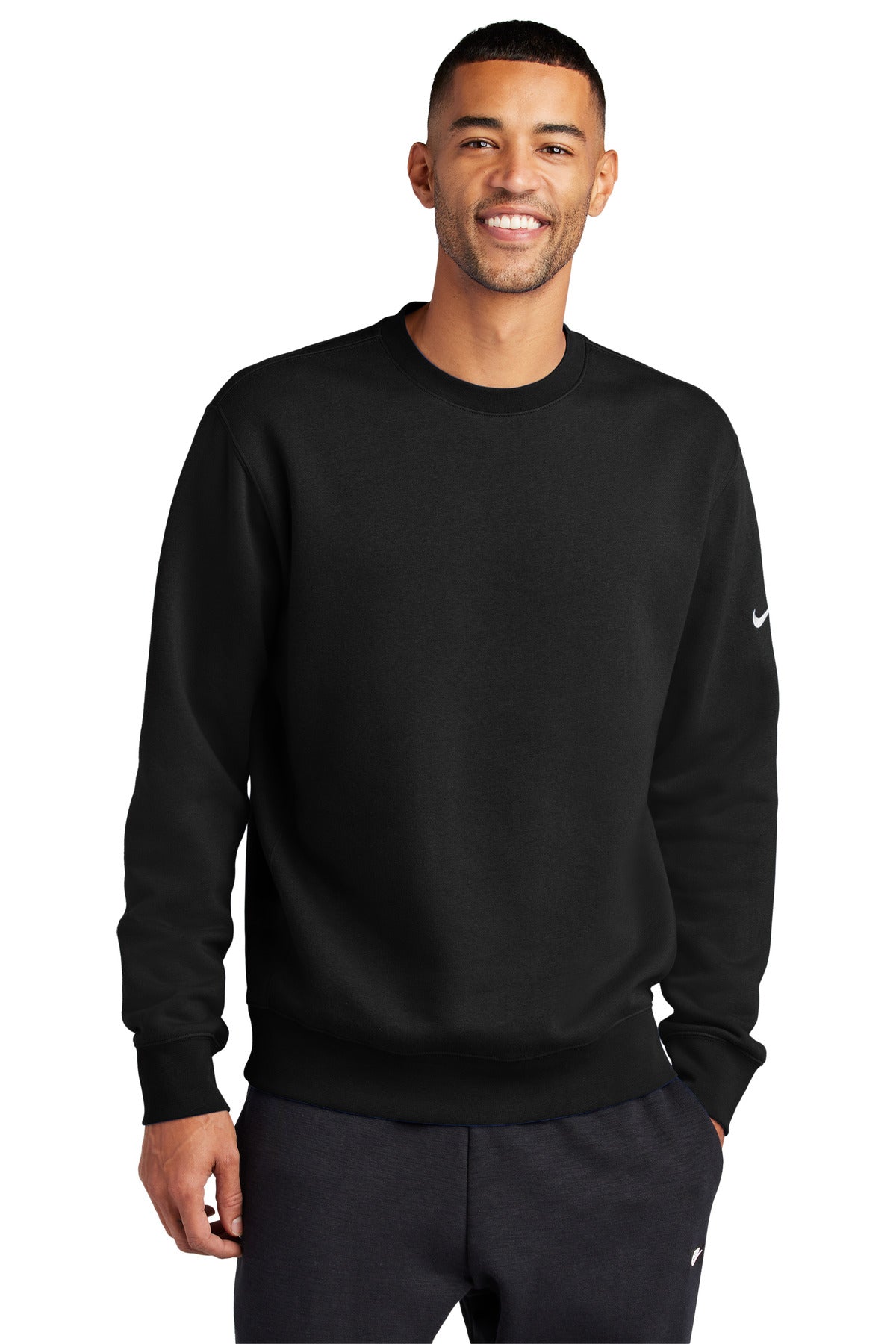 Nike Club Fleece Sleeve Swoosh Crew NKFD9863 - EMBROIDERED