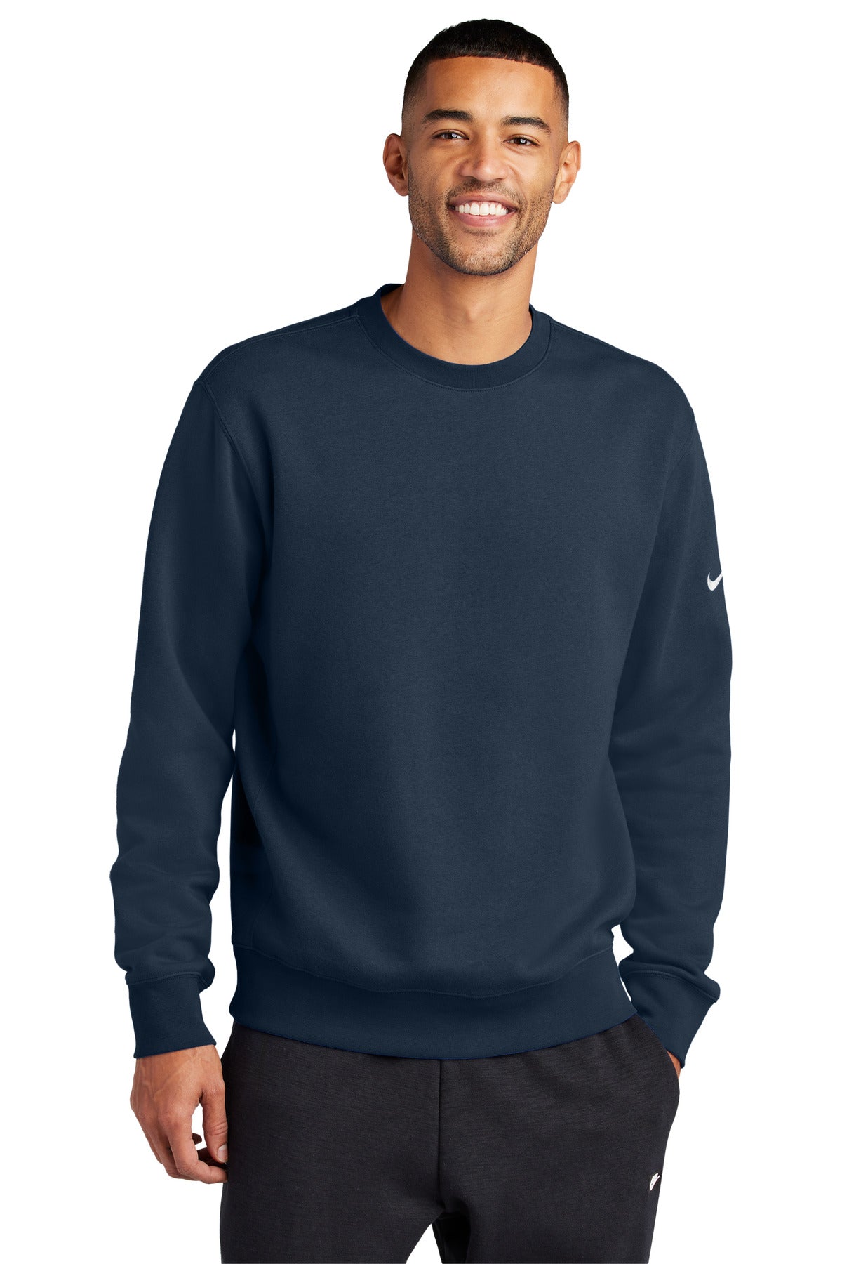 Nike Club Fleece Sleeve Swoosh Crew NKFD9863 - EMBROIDERED