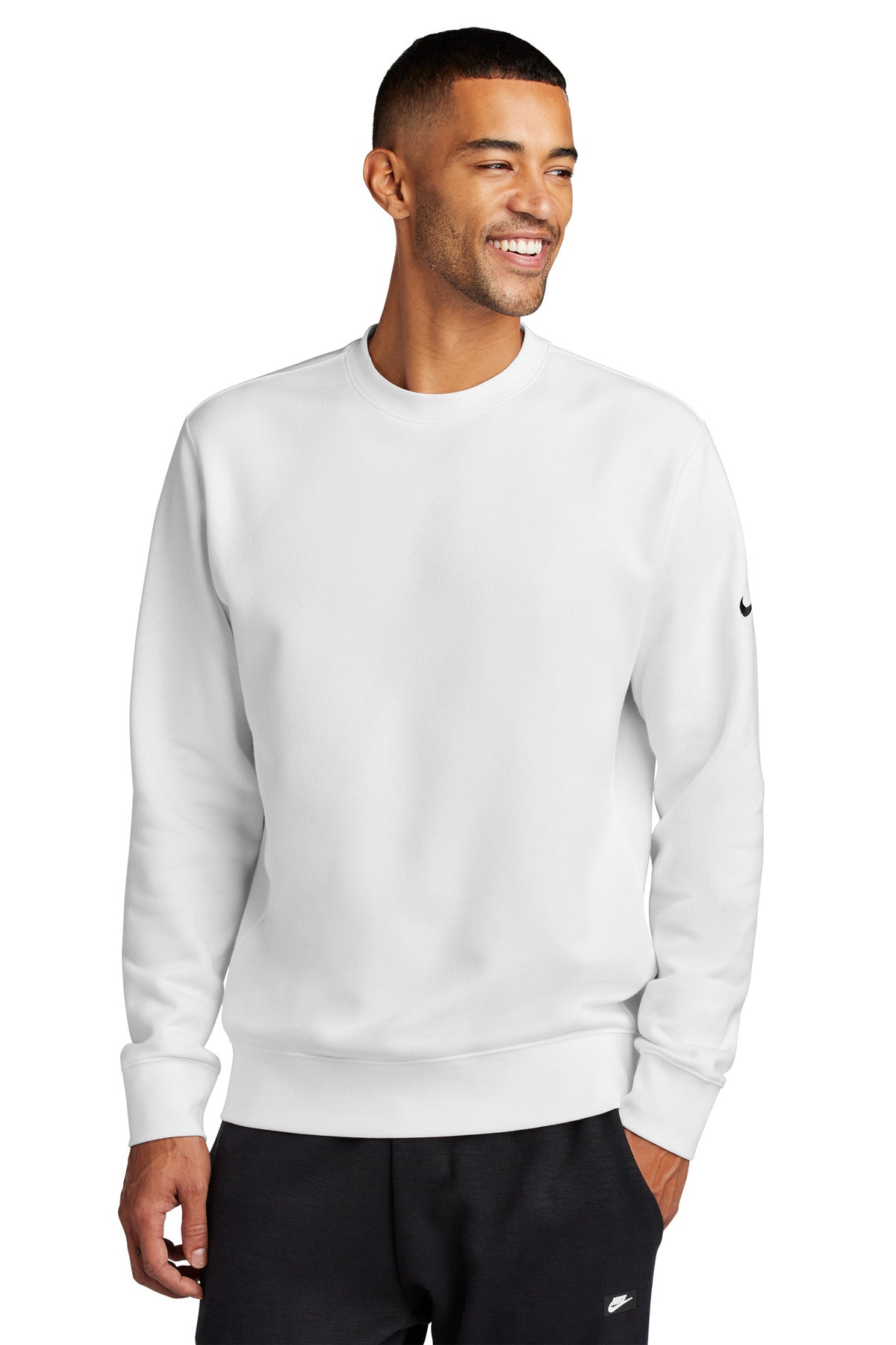 Nike Club Fleece Sleeve Swoosh Crew NKFD9863 - EMBROIDERED