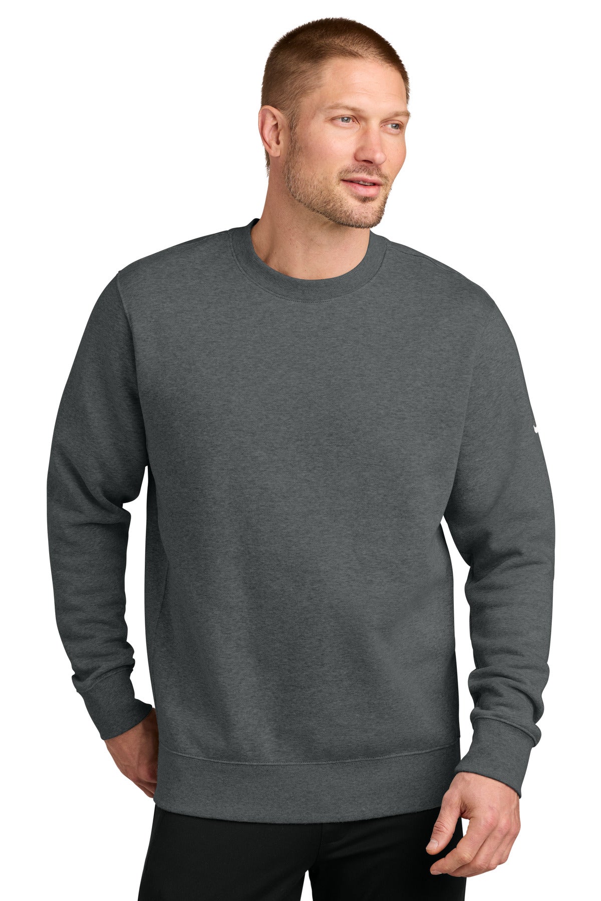 Nike Club Fleece Sleeve Swoosh Crew NKFD9863 - EMBROIDERED