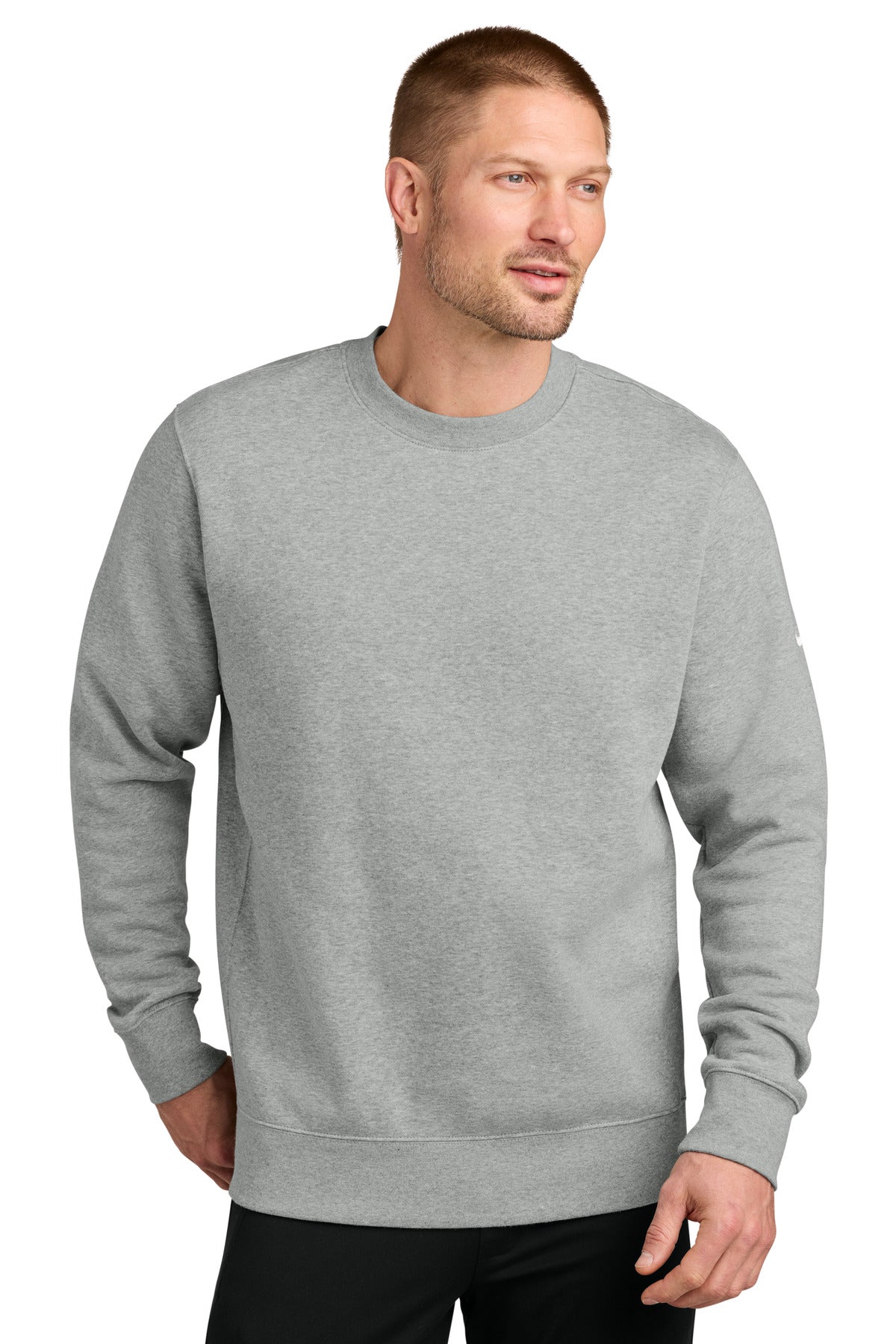 Nike Club Fleece Sleeve Swoosh Crew NKFD9863 - EMBROIDERED