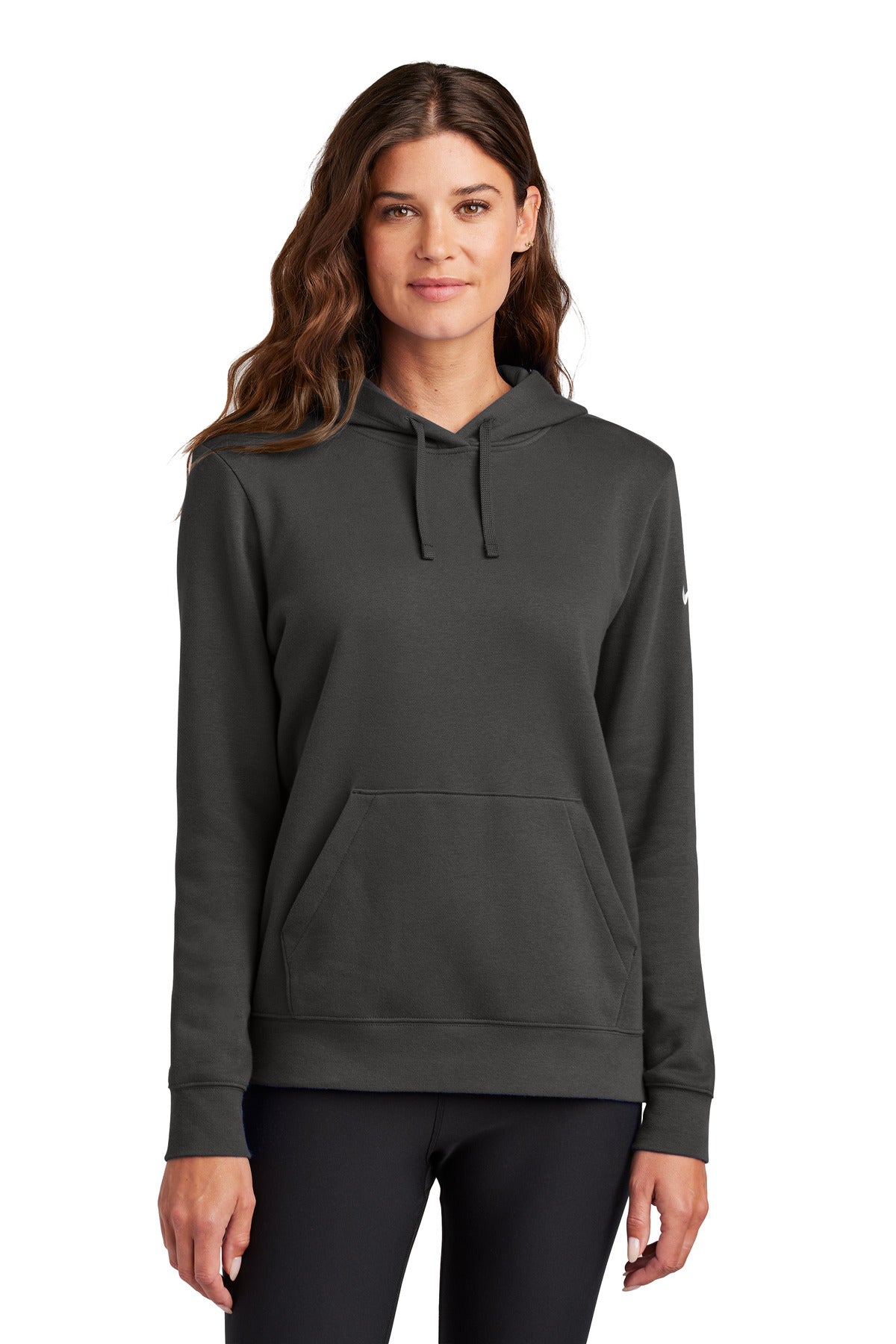Nike Women's Club Fleece Sleeve Swoosh Pullover Hoodie NKFD9889 - EMBROIDERED
