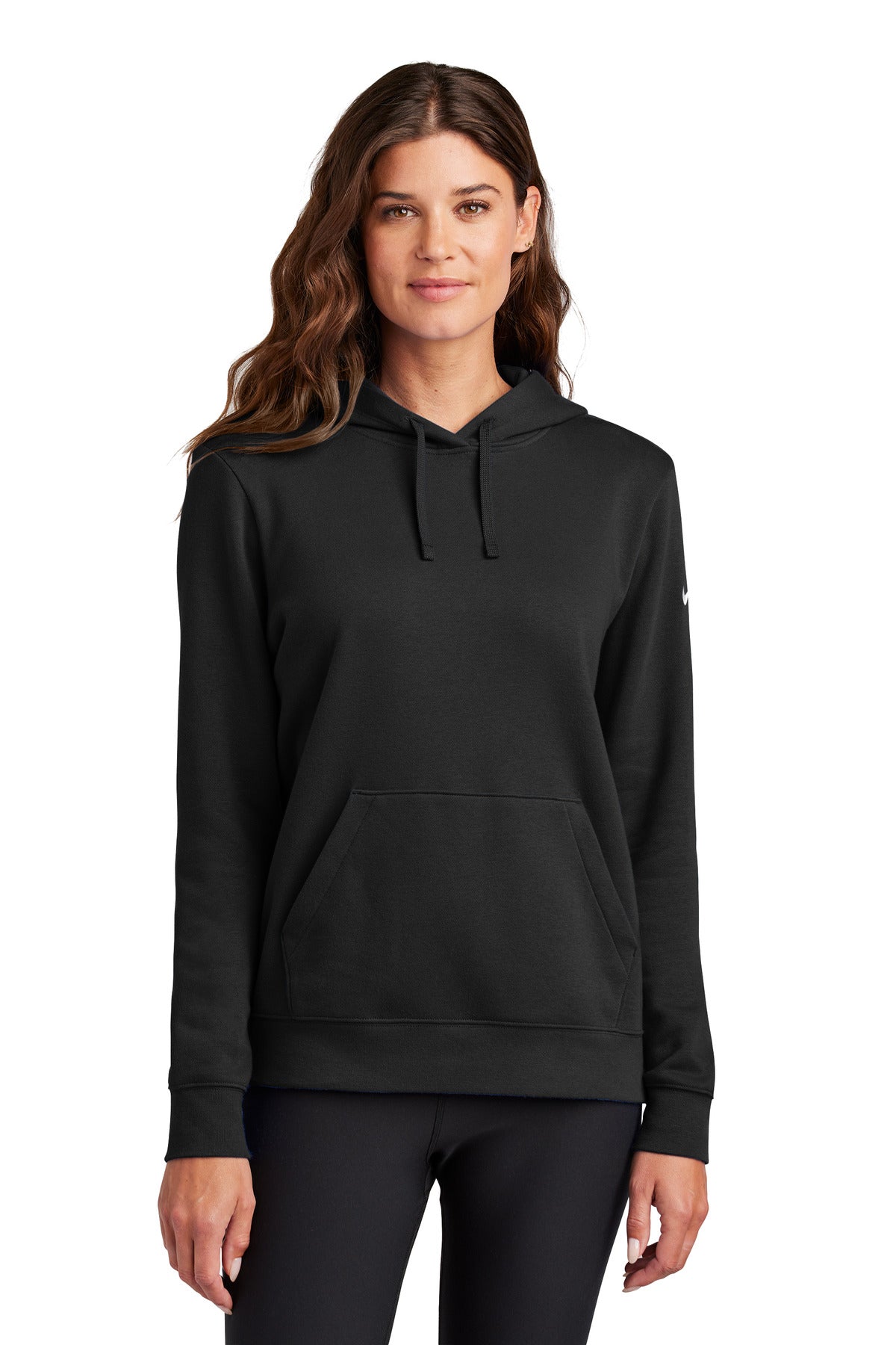 Nike Women's Club Fleece Sleeve Swoosh Pullover Hoodie NKFD9889 - EMBROIDERED