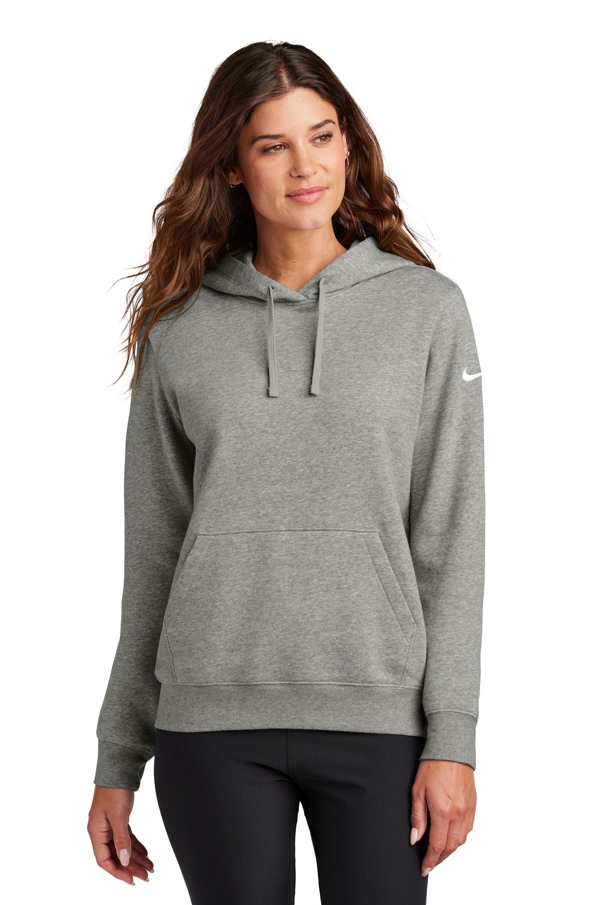 Nike Women's Club Fleece Sleeve Swoosh Pullover Hoodie NKFD9889 - EMBROIDERED