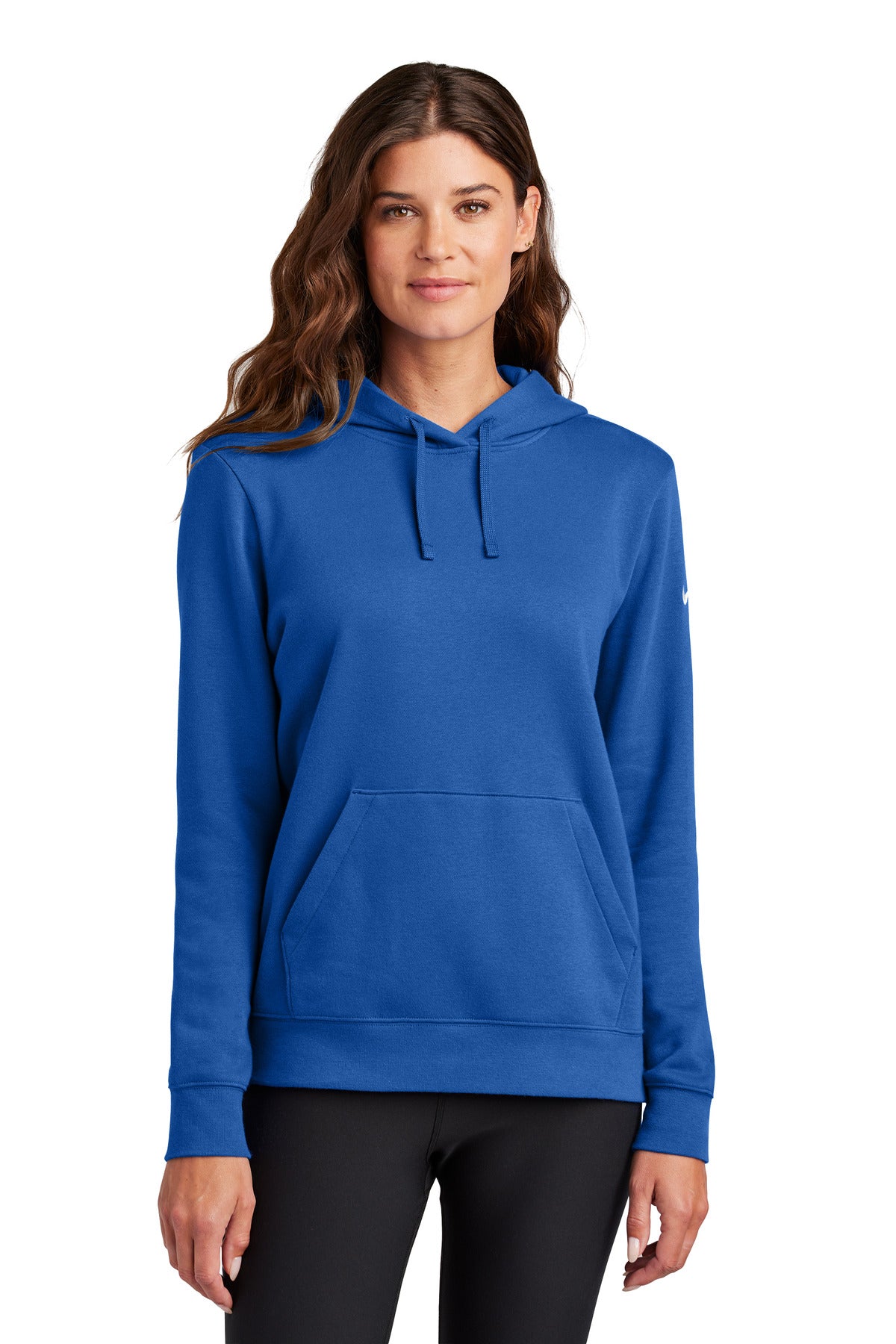 Nike Women's Club Fleece Sleeve Swoosh Pullover Hoodie NKFD9889 - EMBROIDERED