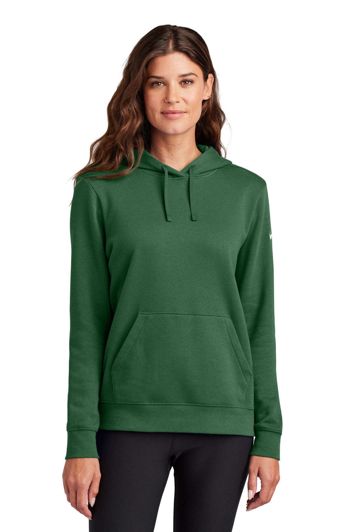 Nike Women's Club Fleece Sleeve Swoosh Pullover Hoodie NKFD9889 - EMBROIDERED
