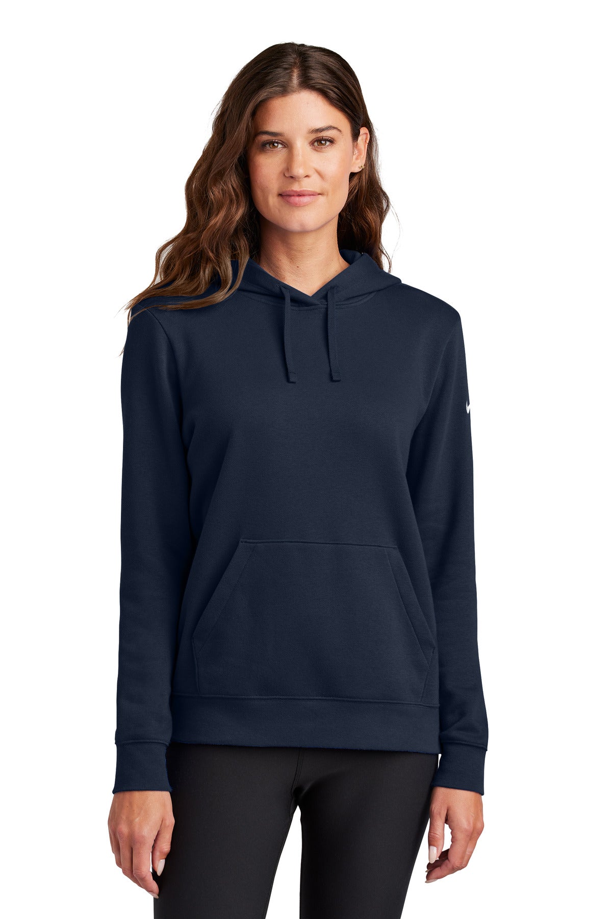 Nike Women's Club Fleece Sleeve Swoosh Pullover Hoodie NKFD9889 - EMBROIDERED